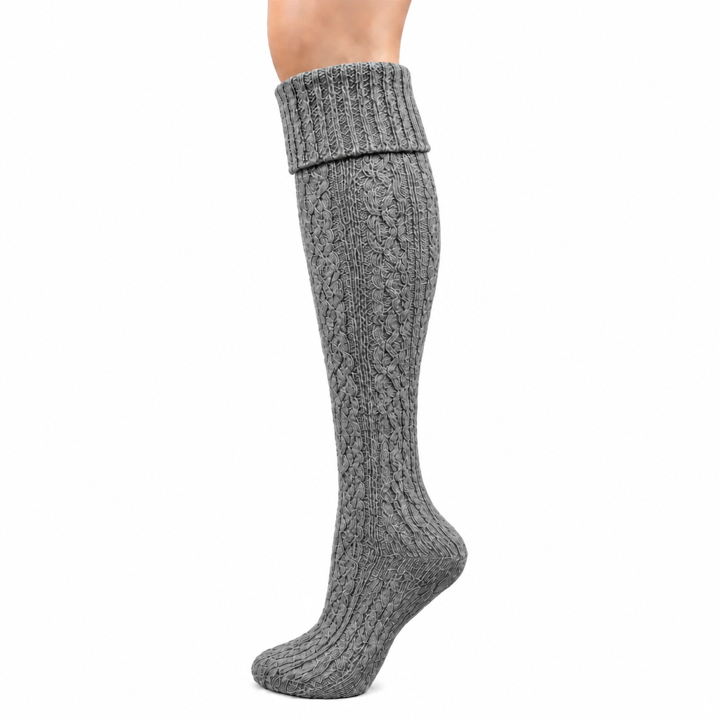 Women's Wool Blend Over-the-Knee Cable Knit Socks