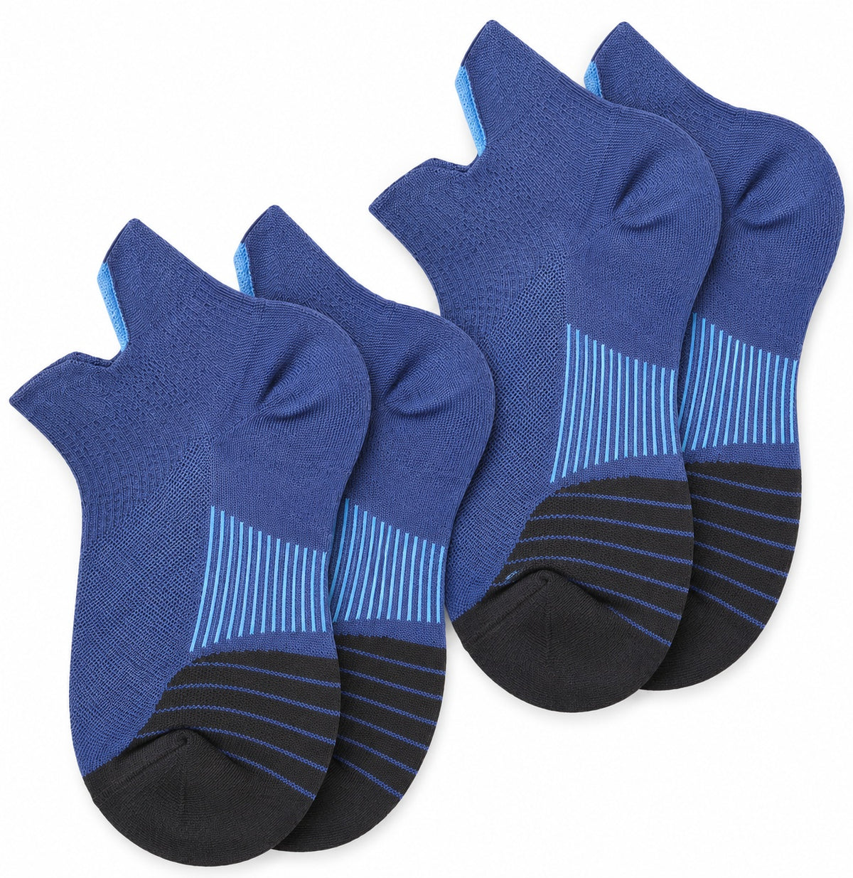 Unisex No-Show Ankle Compression Sports Socks 15–20 mmHg with Enhanced Arch Support & Heel Tab