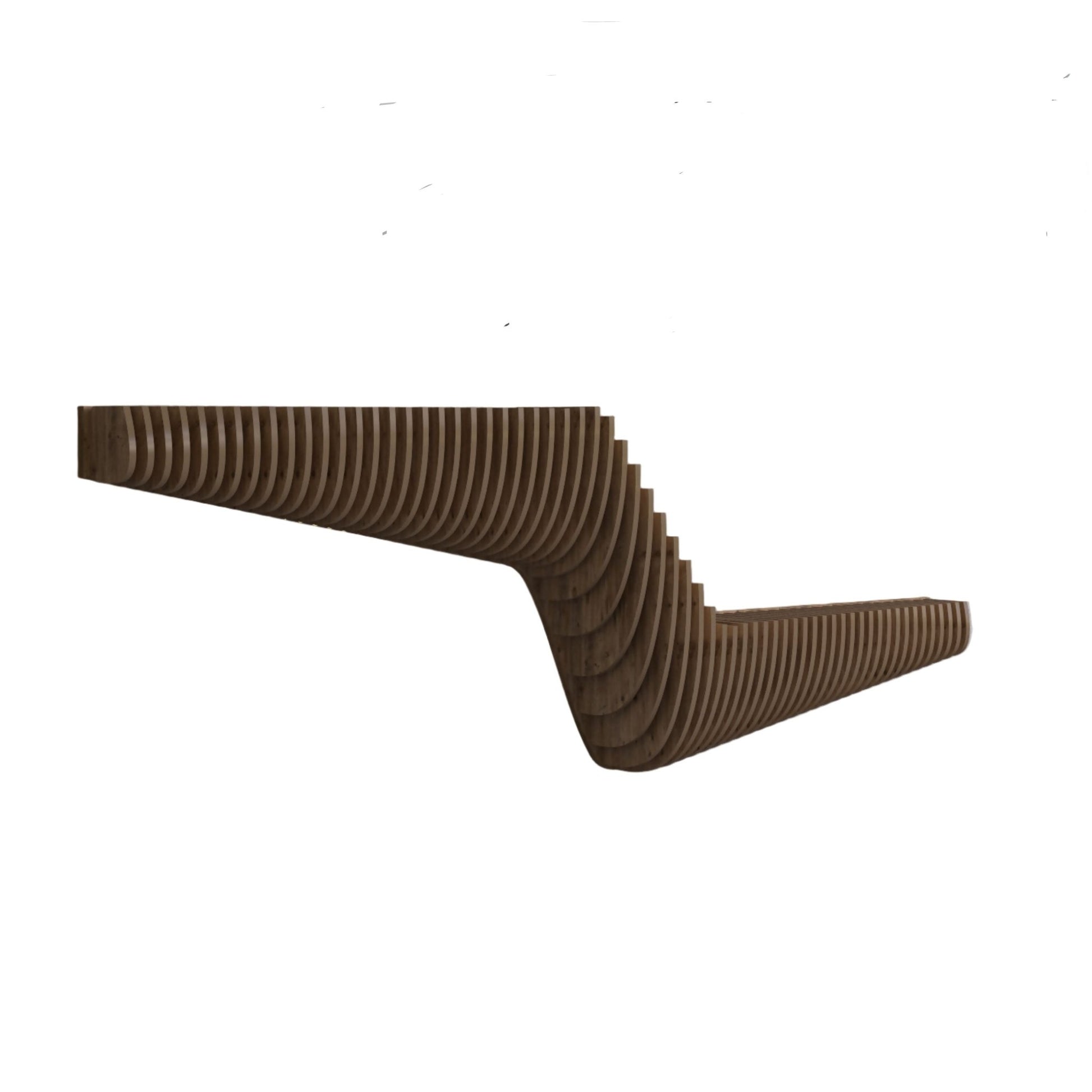 Parametric 57 inch Floating Shelf TV Unit Modern Geometric Wooden Wall Piece Decor Natural Oak Color 3D Wavy Living and Gaming Room Shelf - Wear Sierra