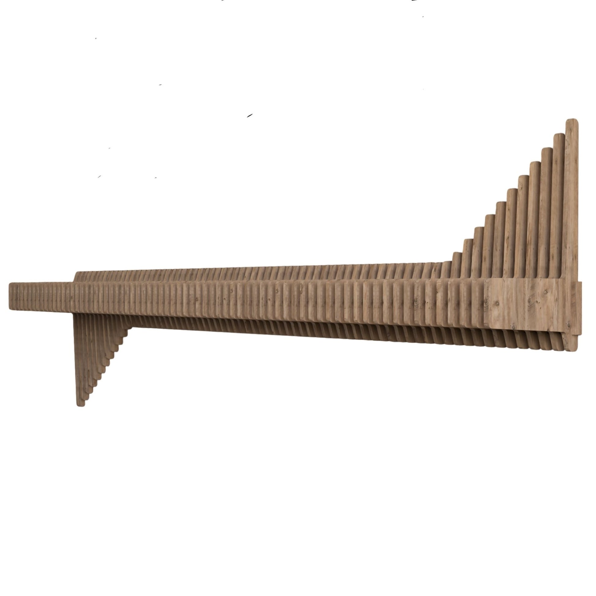Parametric 65 inch Floating Shelf TV Unit Modern Geometric Wooden Wall Piece Decor Natural Oak Color 3D Wavy Living and Gaming Room Shelf - Wear Sierra