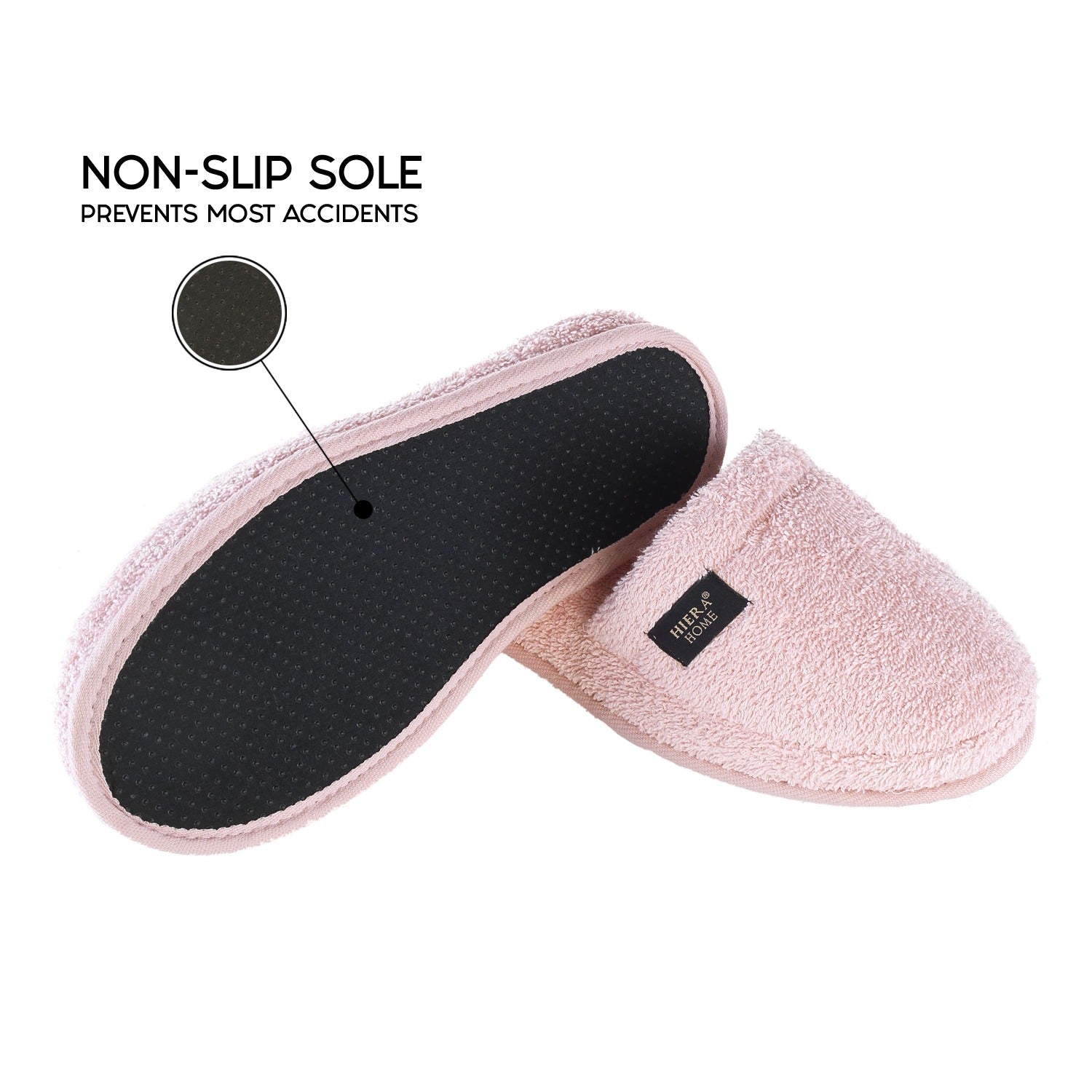 Luxury Non-Slip House Slippers in Turkish Cotton, Hotel Style Ultra Soft, Spa-Level Closed Toe Bath Slippers for Men & Women