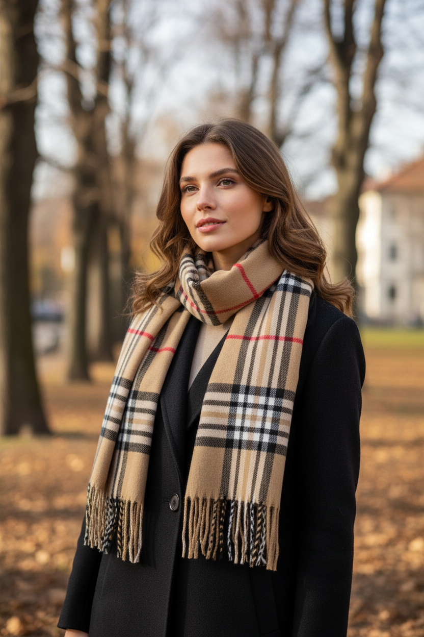 Plaid Scarf for Men & Women – Soft Lightweight Rayon Scarf