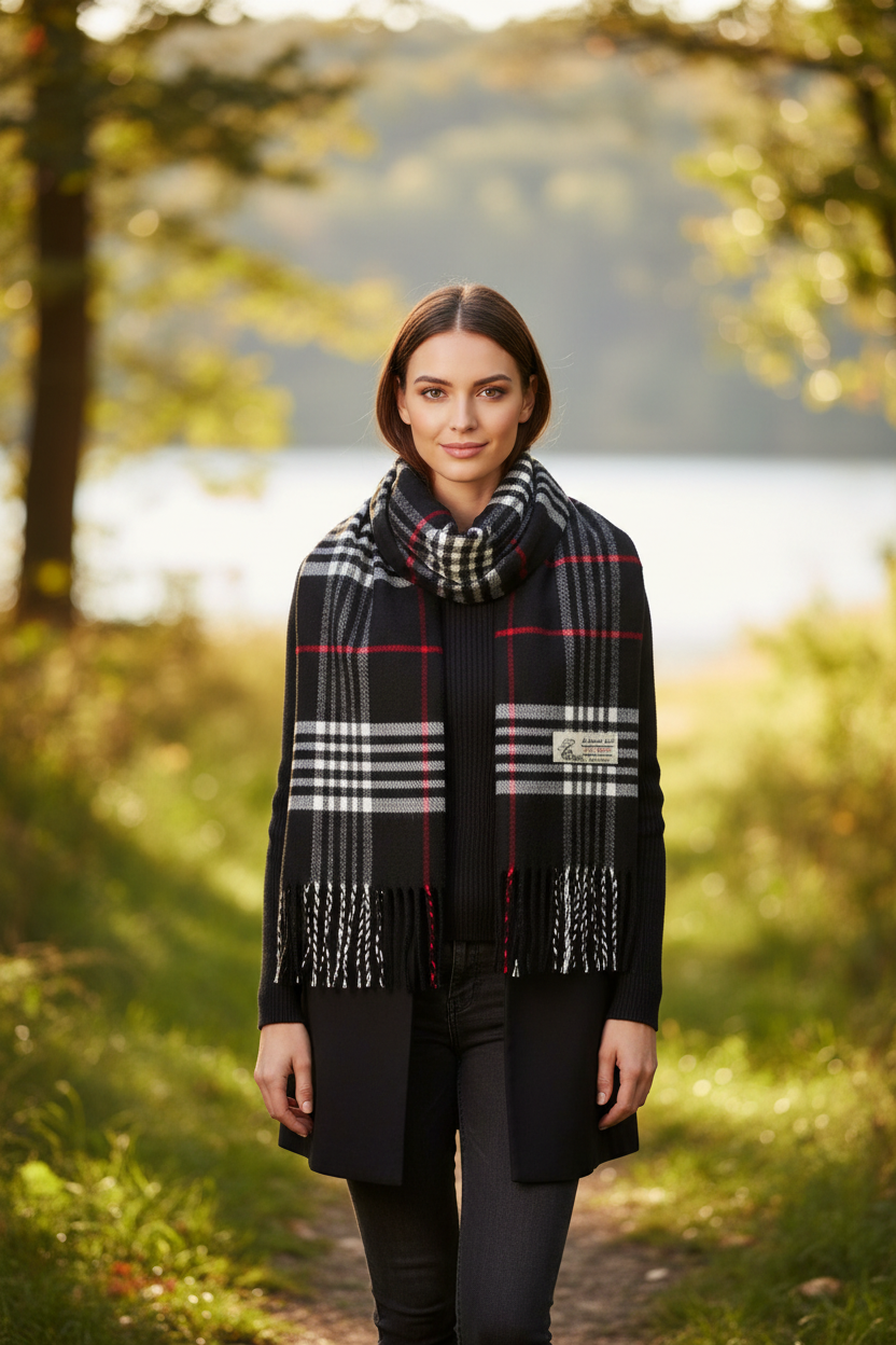 Plaid Scarf for Men & Women – Soft Lightweight Rayon Scarf