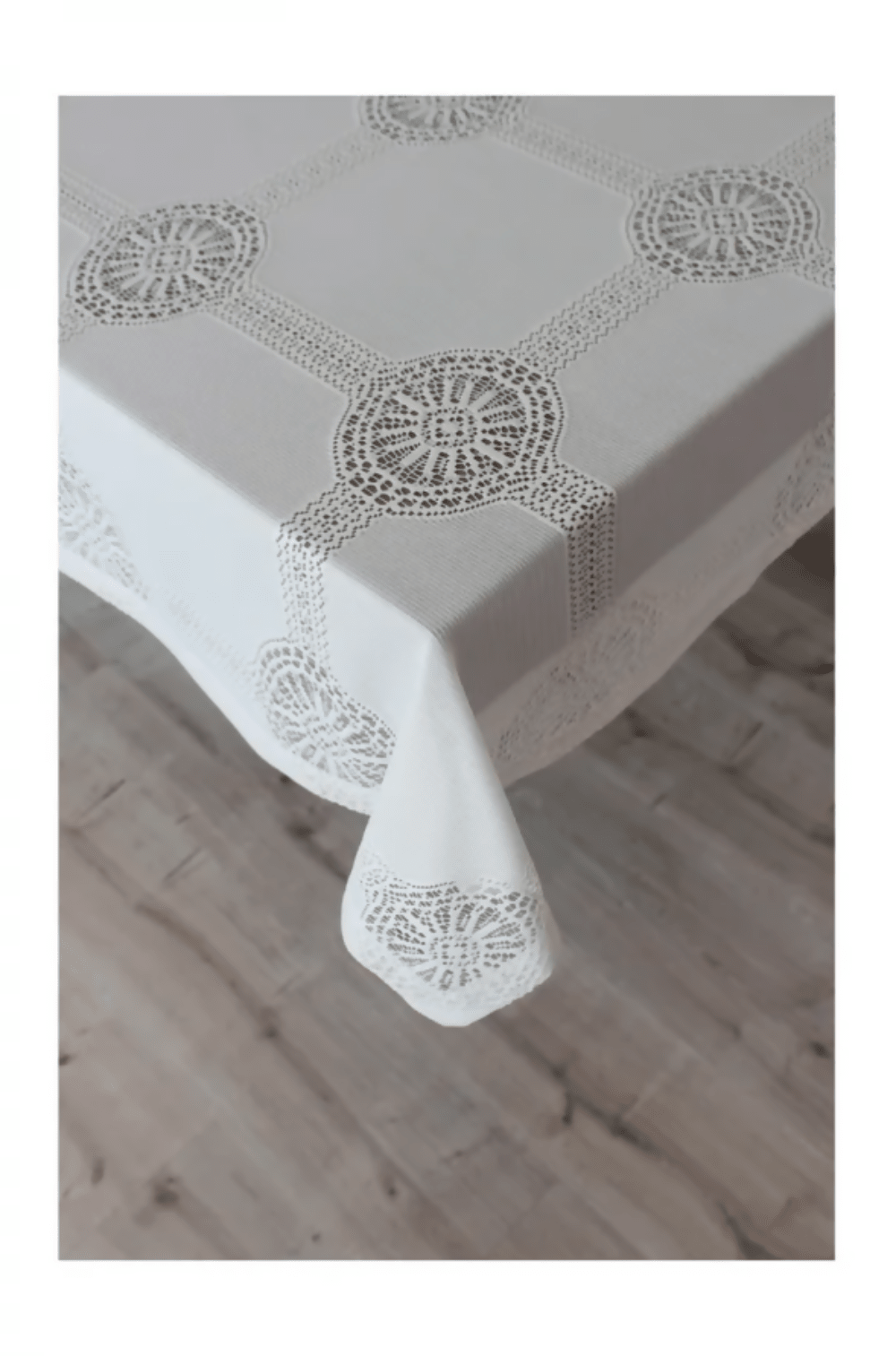 Premium Lace Pattern Tablecloth – 63" x 87" Turkish Made, Elegant Fabric, Easy to Wash, Wrinkle Resistant, Perfect for Dining and Holiday Tables - Wear Sierra