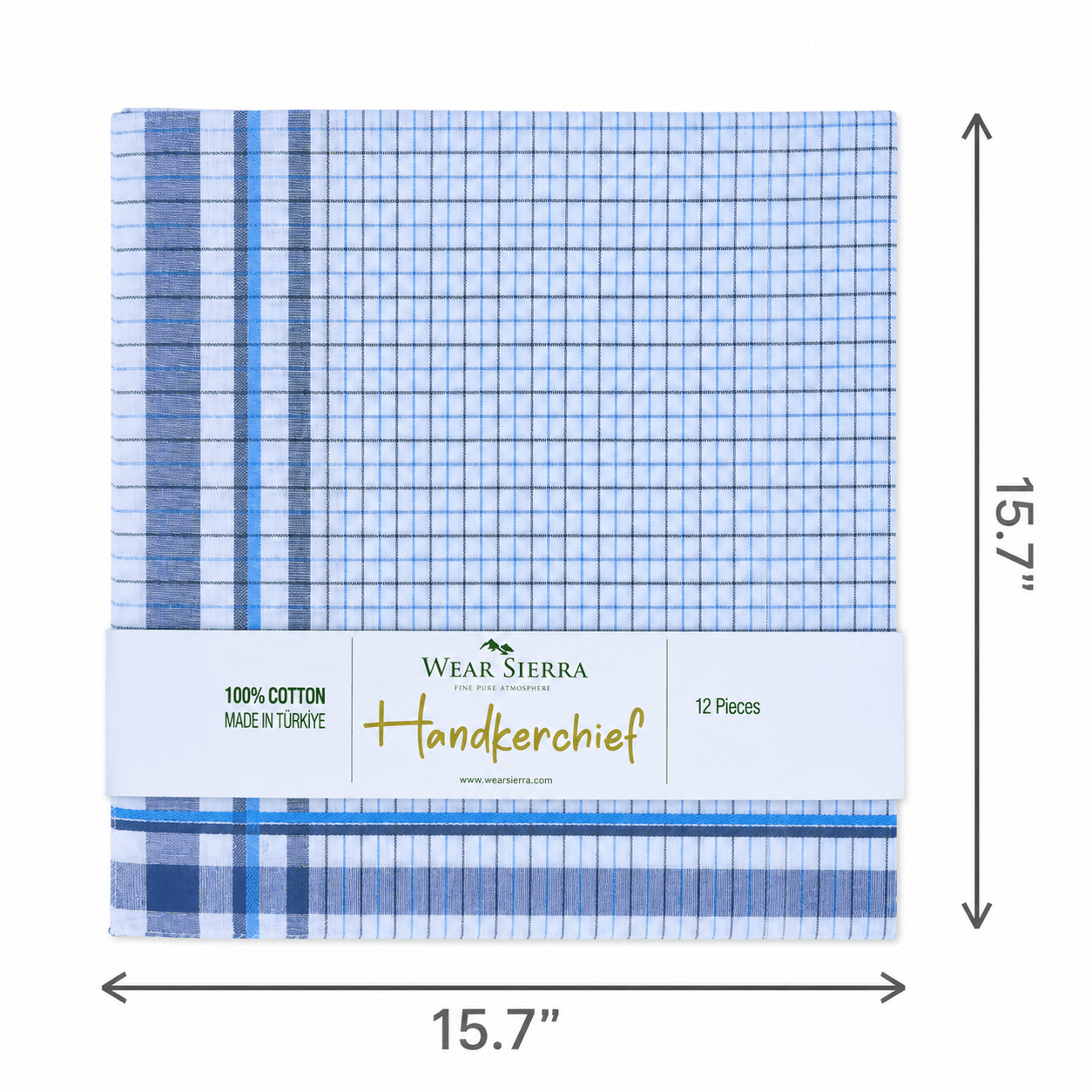 Premium Men’s Handkerchiefs – 100% Turkish Cotton (12-Pack) Soft, All-Cotton Hankies for Dad, Grandad and Mom - Wear Sierra