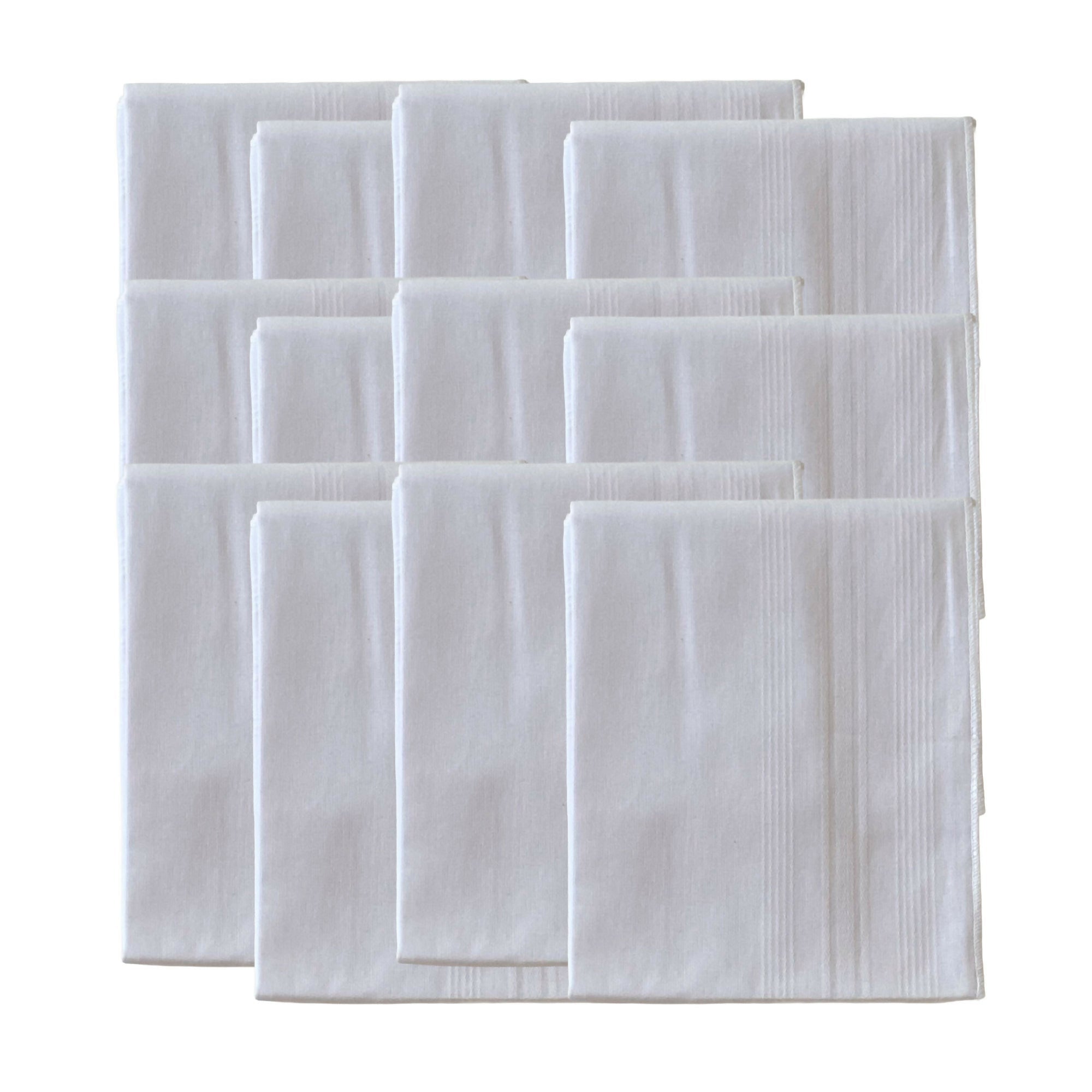 Premium Men’s Handkerchiefs – 100% Turkish Cotton (12-Pack) Soft, All-Cotton Hankies for Dad, Grandad and Mom - Wear Sierra