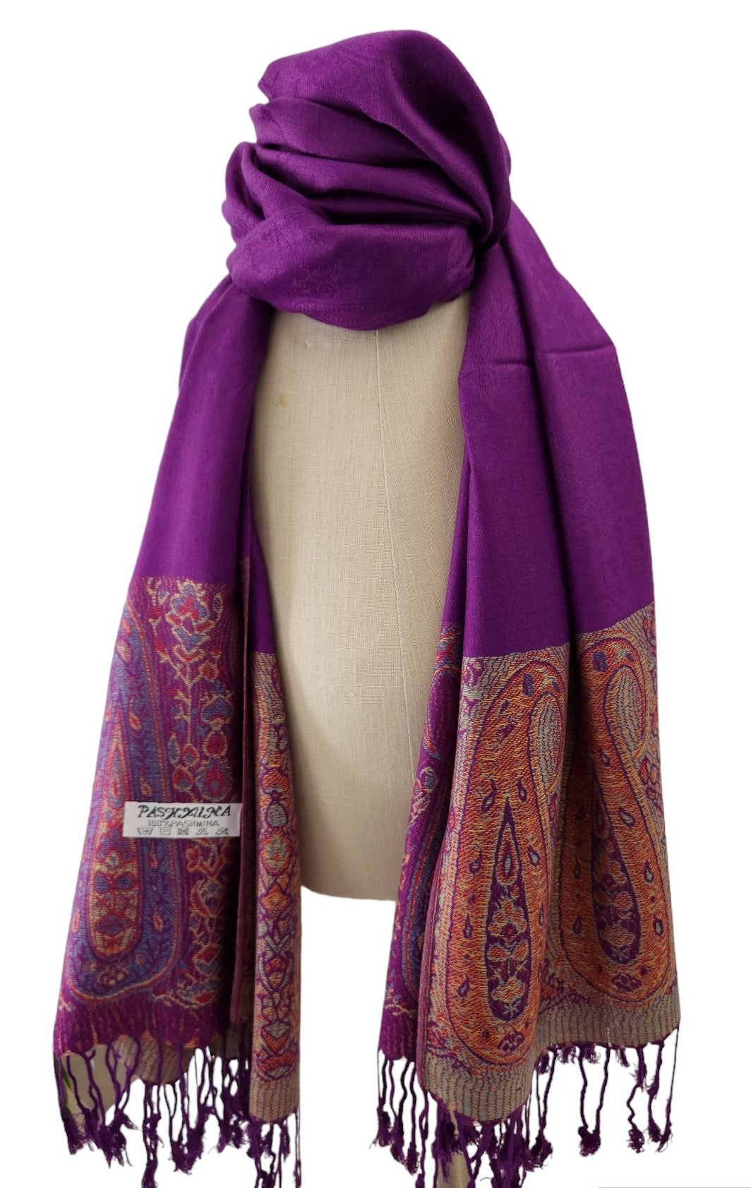Buy purple Luxurious Women&#39;s Scarf, Oversized Wrap, Silky &amp; Colorful, Lightweight, Jacquard Design
