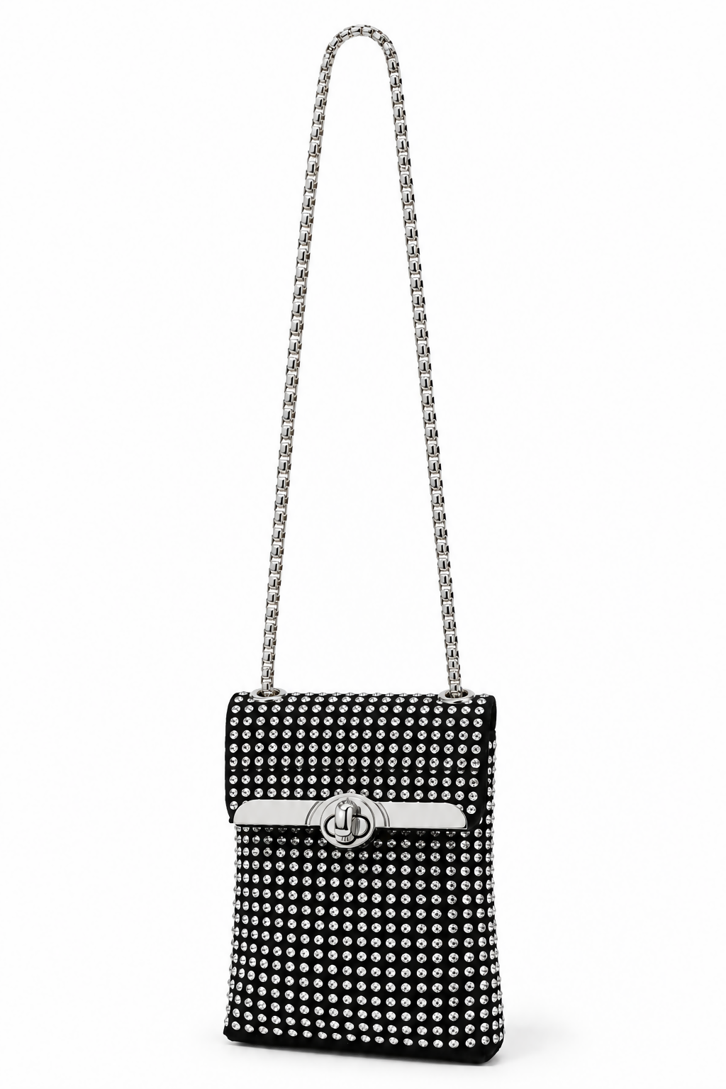 Women’s Mini Evening Phone Bag with Chain Strap, Black