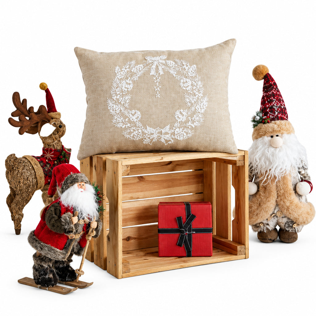 Rustic Bell Wreath Holiday Inspired Pillow Cover - Wear Sierra