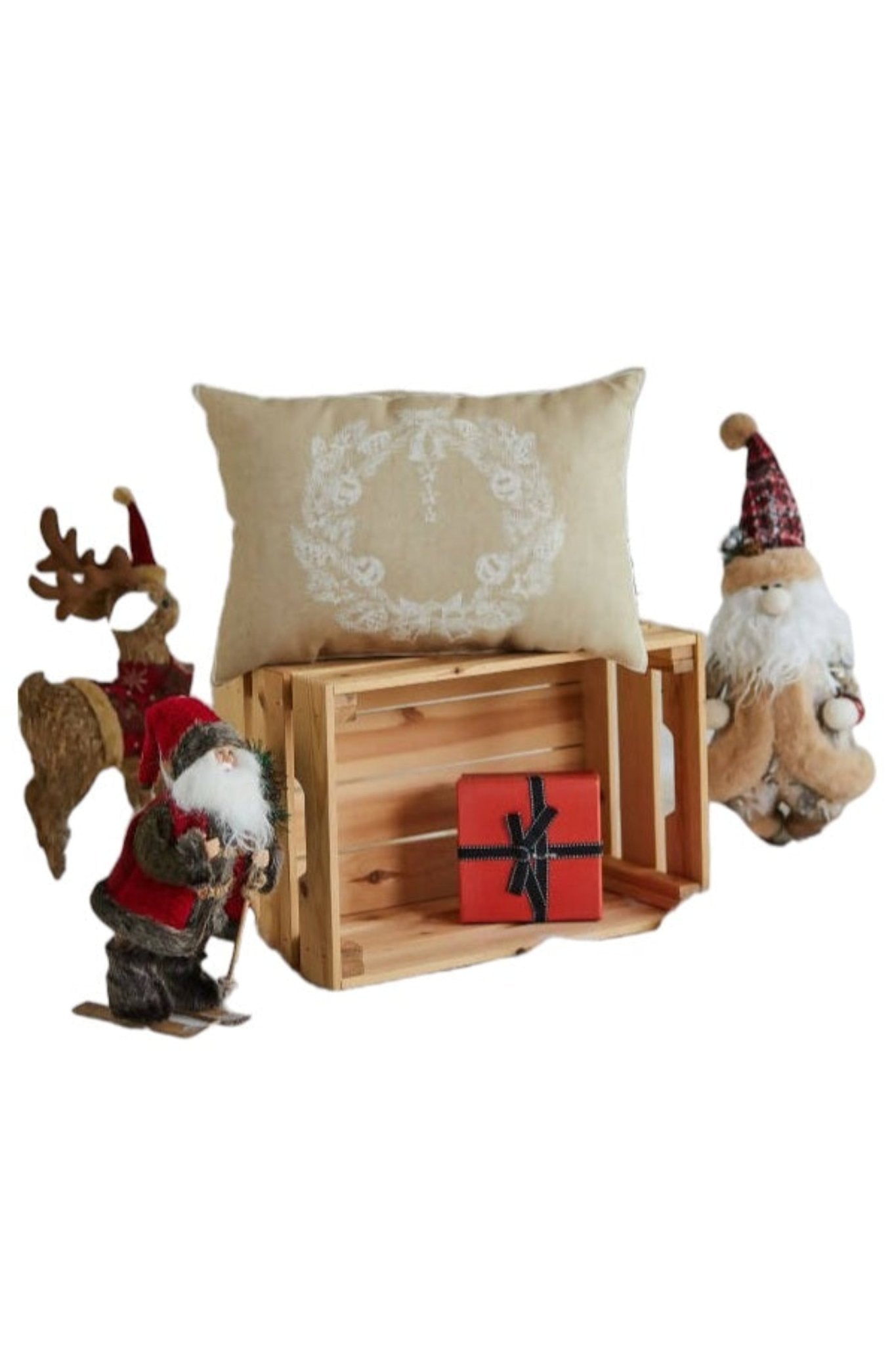 Rustic Bell Wreath Holiday Inspired Pillow Cover - Wear Sierra