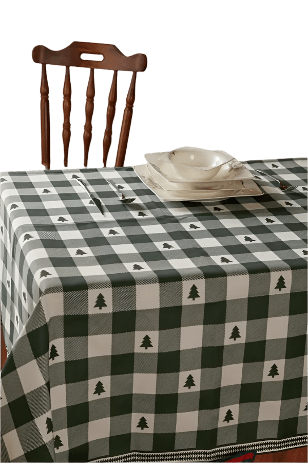 Rustic Themed Green Checkered Pine Tablecloth - Wear Sierra