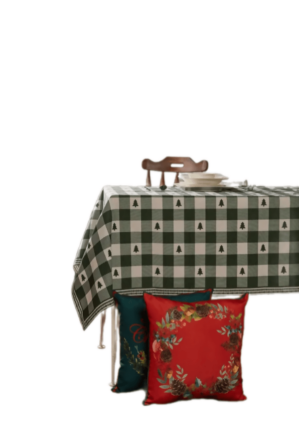 Rustic Themed Green Checkered Pine Tablecloth - Wear Sierra