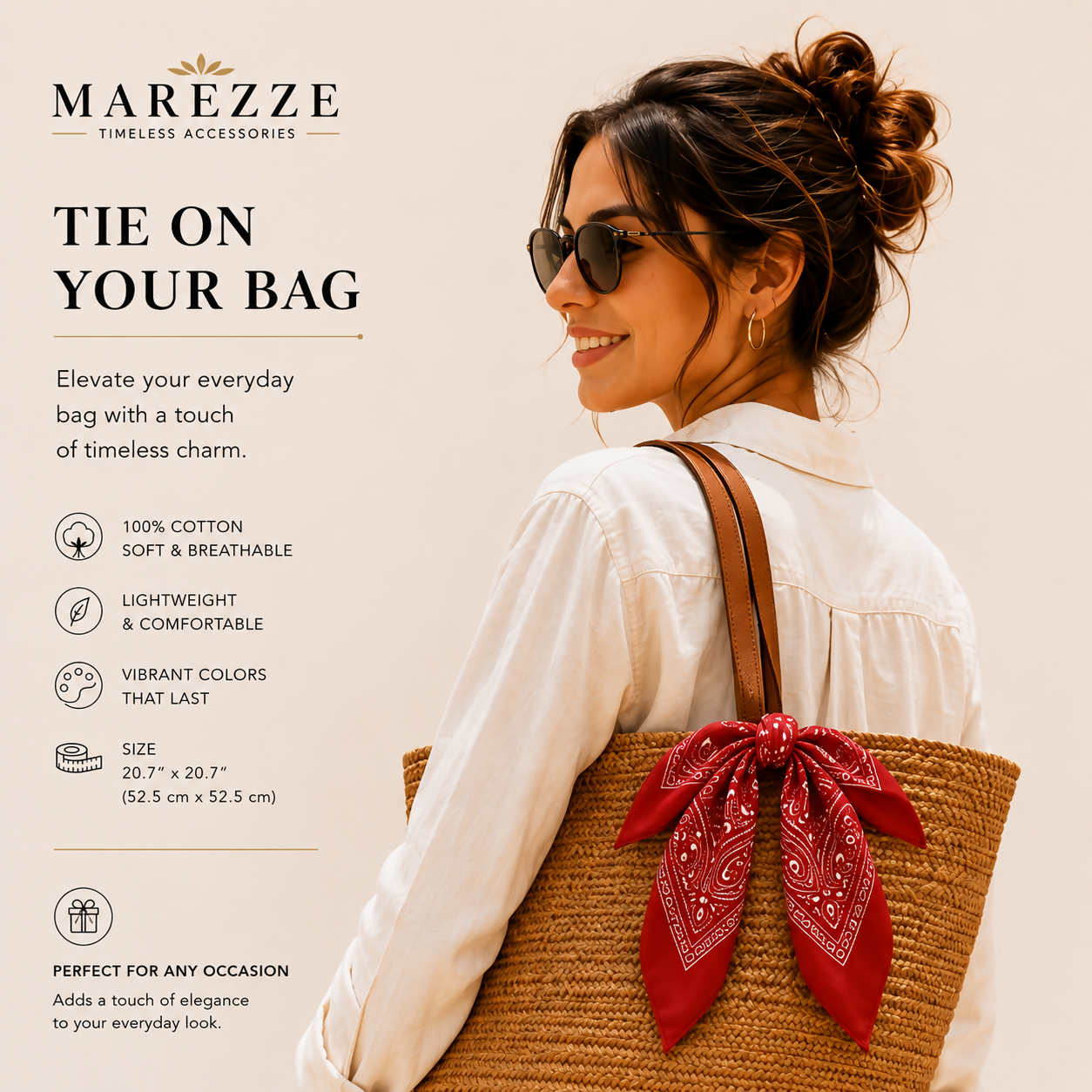 Marezze Timeless Cotton Scarf Collection – 4-Piece Paisley Accessories Set