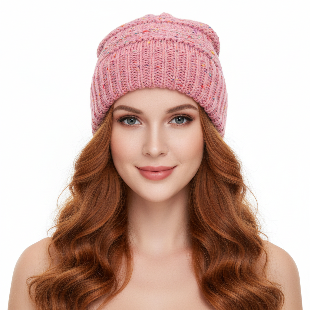 Women's Sherpa-Lined Ponytail Beanie – Cable Knit Winter Hat
