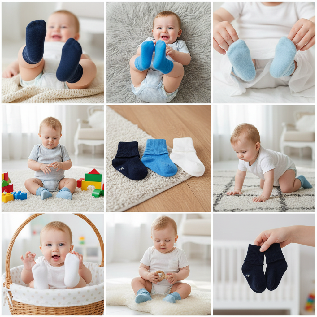 Infant Socks - Combed Cotton Turn Cuff Booties for Baby (Choose from 3 or 6 Pair Packs)