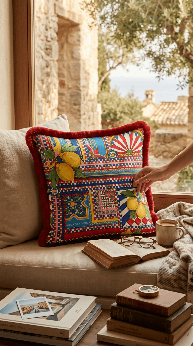 Throw Pillow Cover Set of 2 with Fringe and Tassels - Italian-Inspired Colorful Home Decor - Wear Sierra