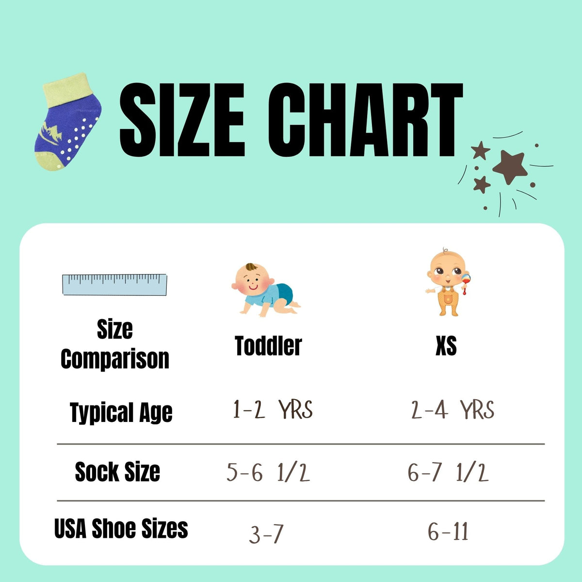 Toddler Combed Cotton Turn Cuff Non-Slip Socks for Boys & Girls - Wear Sierra