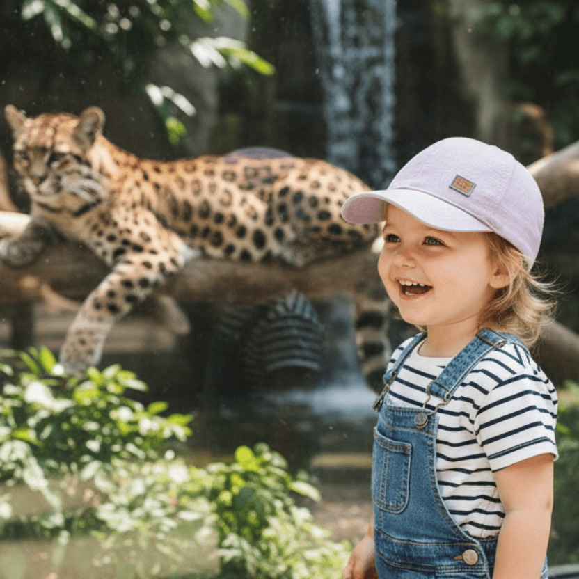 Toddler Girls Linen Hat With Kitten Front Patch, Fits Ages 1 Year - 4 Years - Wear Sierra