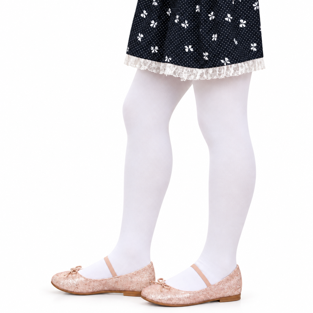 Girls' Modal School Uniform Tights - Soft, Silky Full-Footed Tights