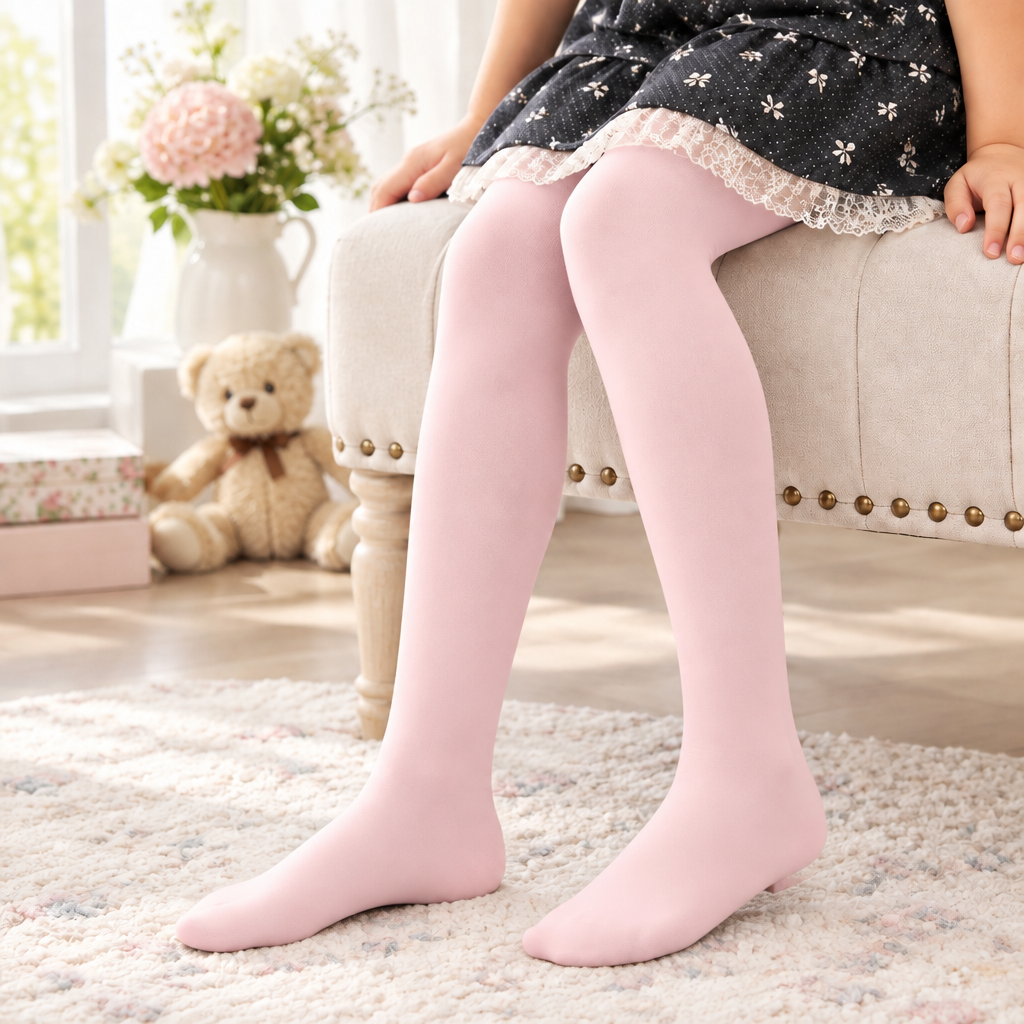 Girls' Modal School Uniform Tights - Soft, Silky Full-Footed Tights
