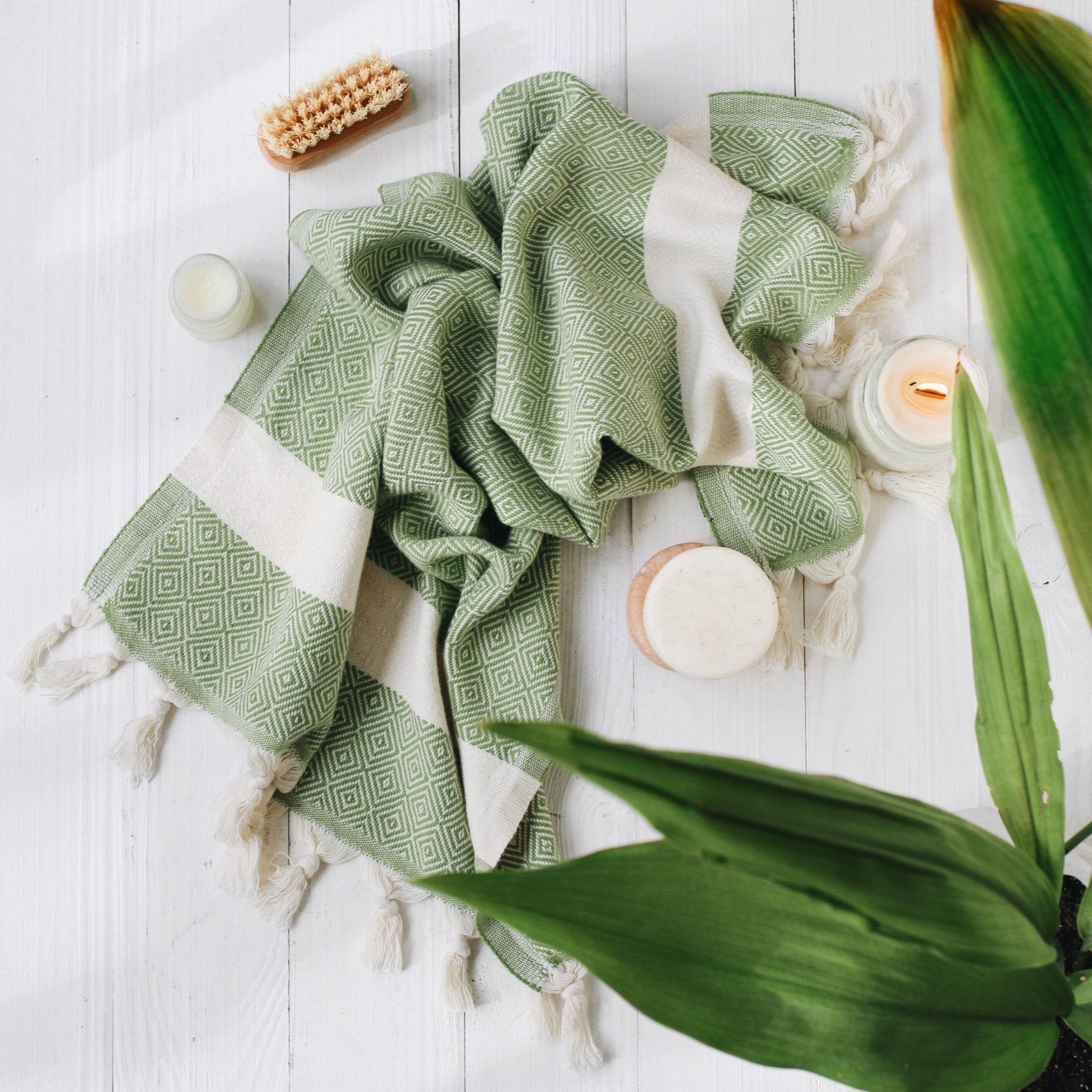 Turkish Hand Towels Set of 2 Decorative Towels for Bathroom and Kitchen - Soft, Absorbent and Quick Dry Farmhouse Towels for Hands, Hair and Face - Wear Sierra