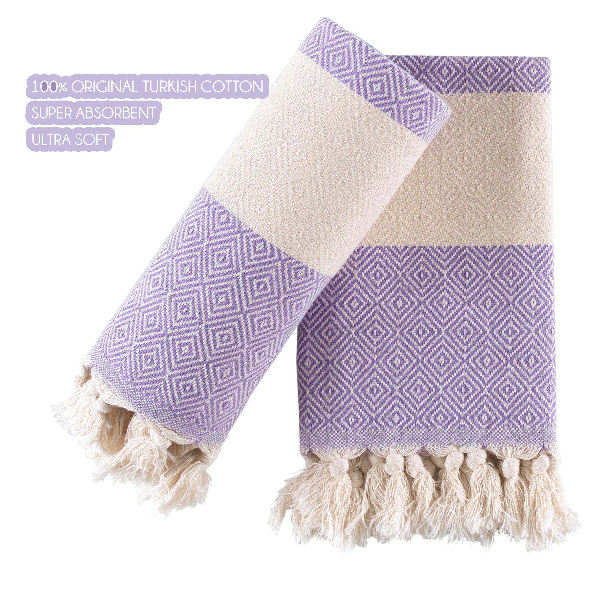 Turkish Hand Towels Set of 2 Decorative Towels for Bathroom and Kitchen - Soft, Absorbent and Quick Dry Farmhouse Towels for Hands, Hair and Face - Wear Sierra