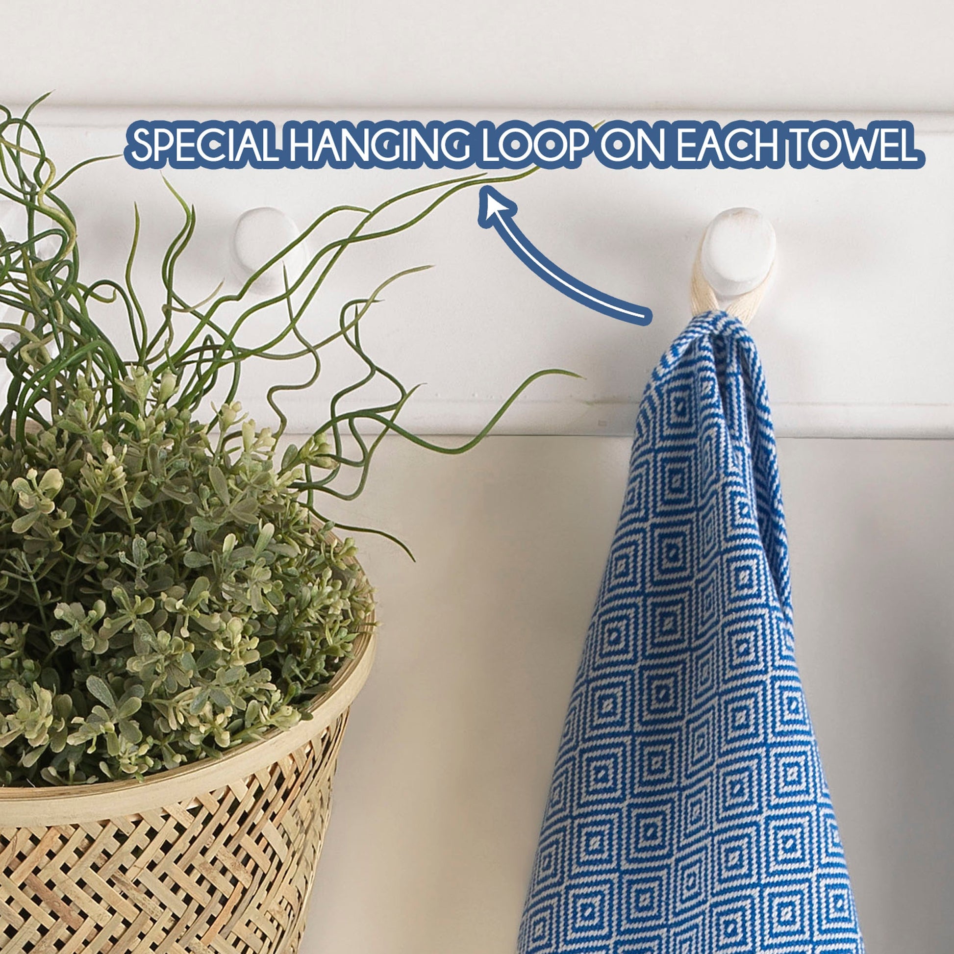 Turkish Hand Towels Set of 2 Decorative Towels for Bathroom and Kitchen - Soft, Absorbent and Quick Dry Farmhouse Towels for Hands, Hair and Face - Wear Sierra