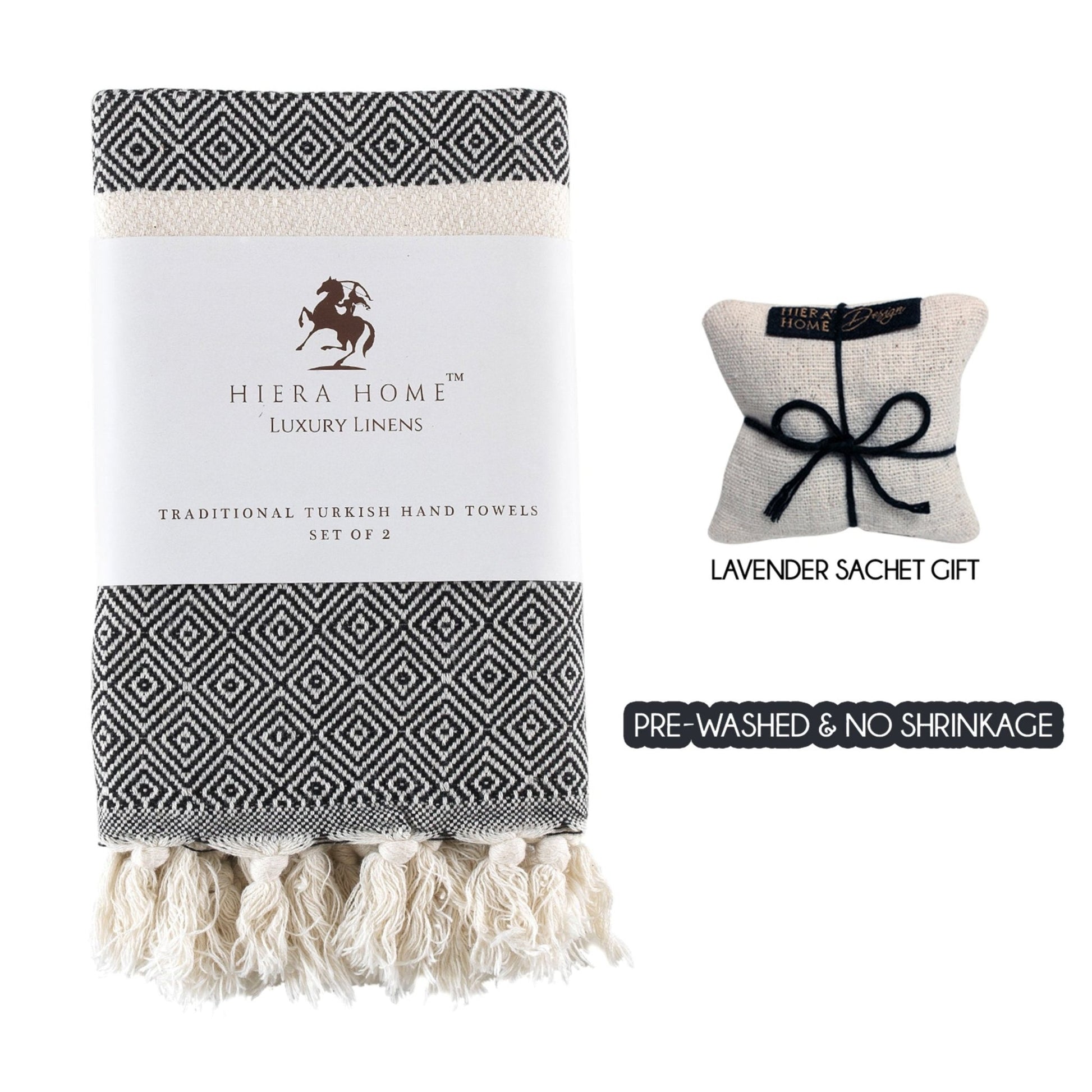 Turkish Hand Towels Set of 2 Decorative Towels for Bathroom and Kitchen - Soft, Absorbent and Quick Dry Farmhouse Towels for Hands, Hair and Face - Wear Sierra
