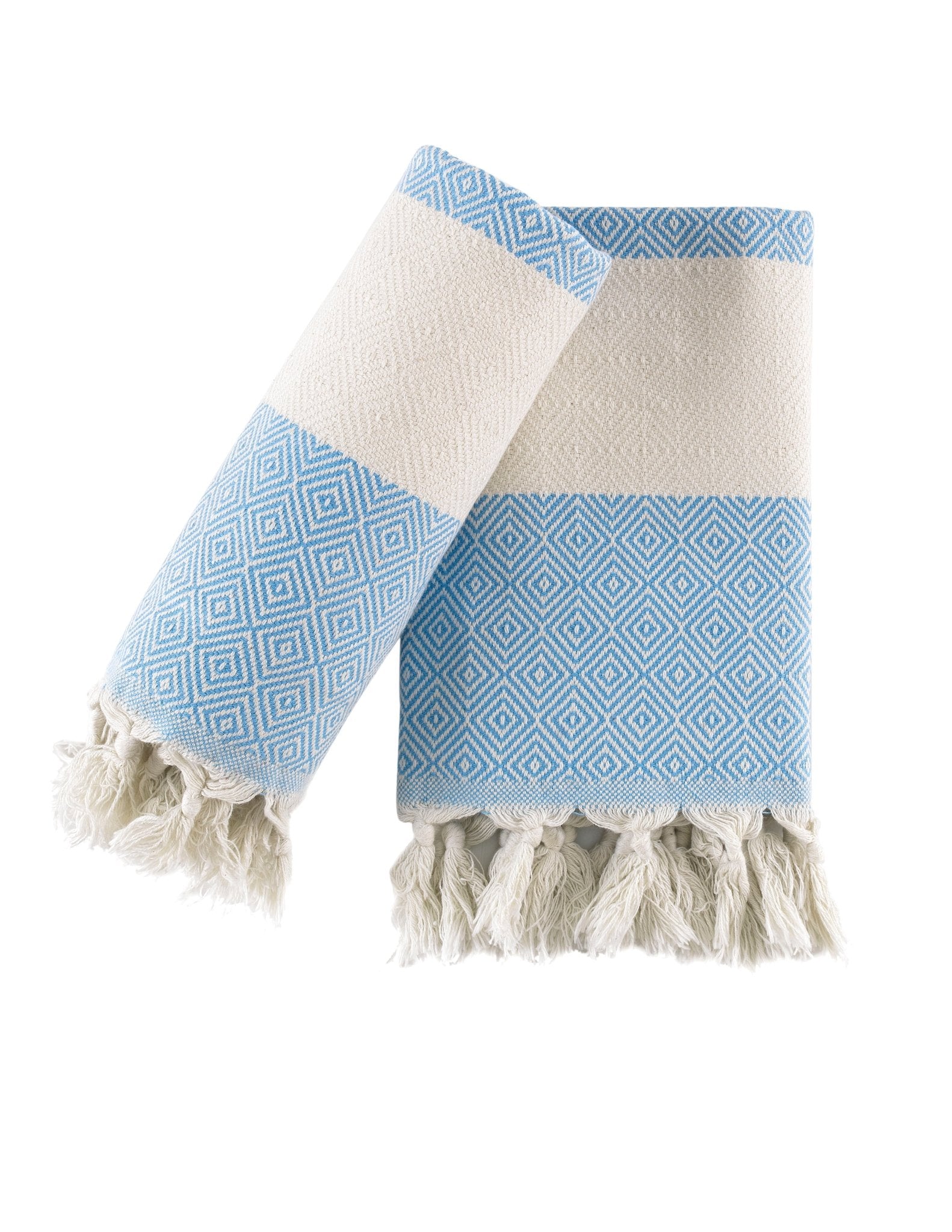 Turkish Hand Towels Set of 2 Decorative Towels for Bathroom and Kitchen - Soft, Absorbent and Quick Dry Farmhouse Towels for Hands, Hair and Face - Wear Sierra