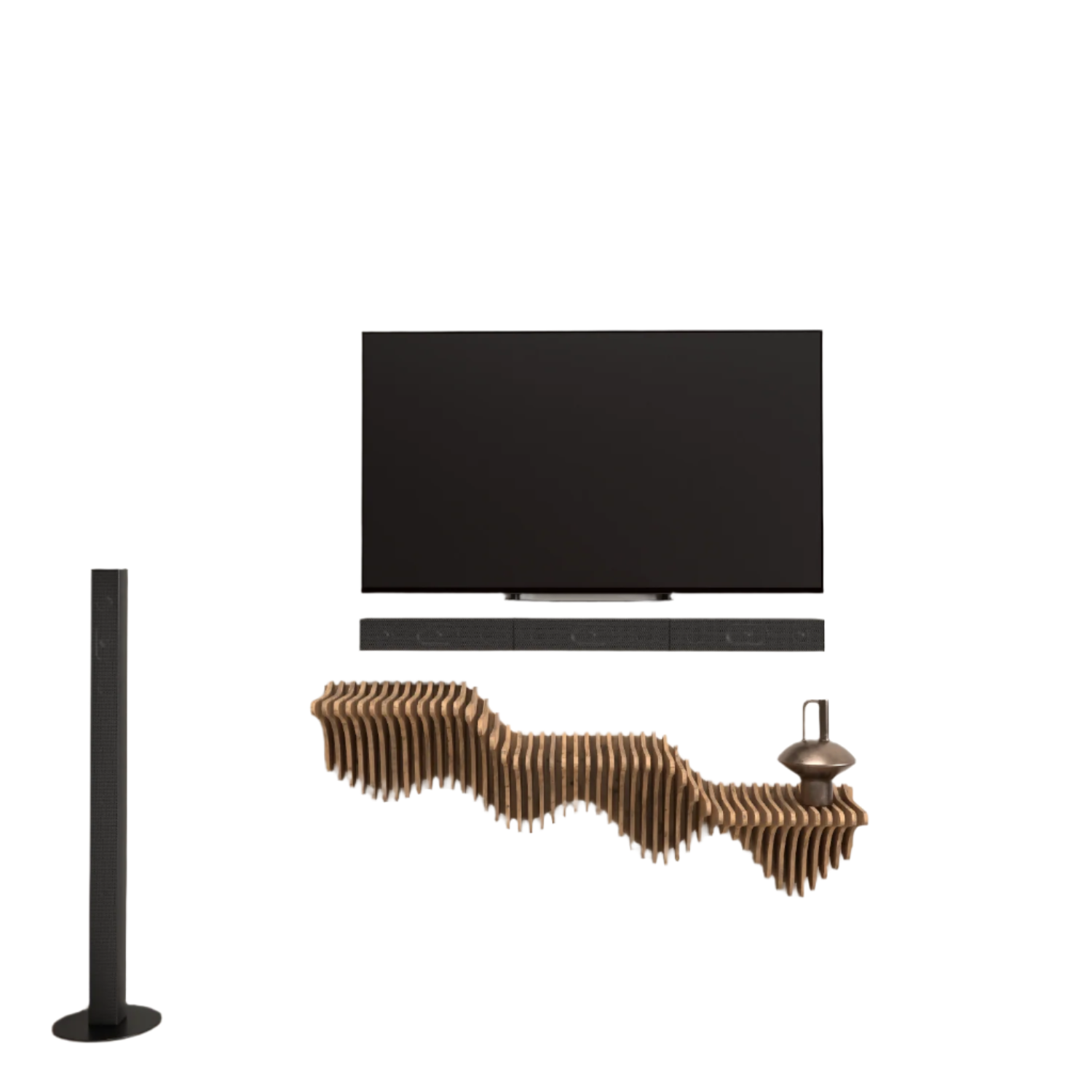 Home Decor Floating Wall Shelf Unit Room Shelf - Geometric Shelf for Home or Office Wave Style 40" Shelf
