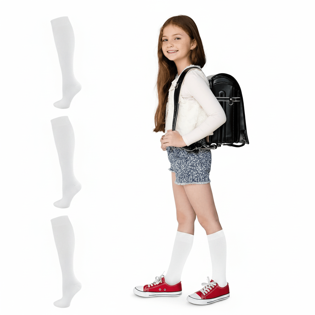 Uniform Knee High Socks for Kids & Women Combed Cotton Knee Highs (3 Pair Packs) - Wear Sierra