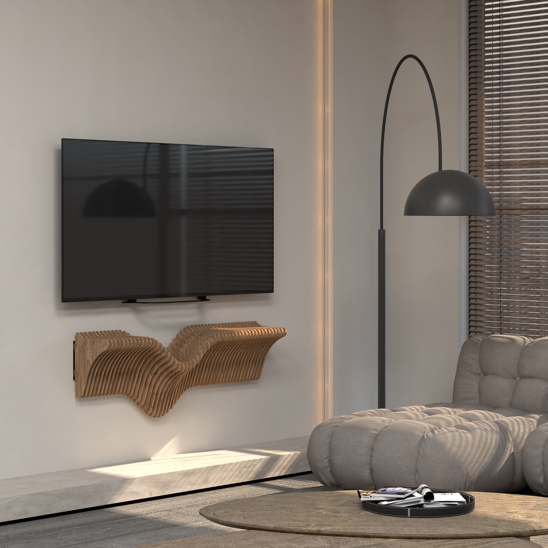 Parametric Shelf 40 inch Wavy Design Display Shelf