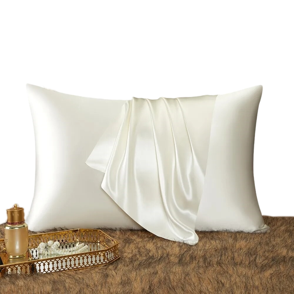 ANYHOUZ Pillowcase 50x75cm White Natural Mulberry Silk For Comfortable And Relaxing Home Bed