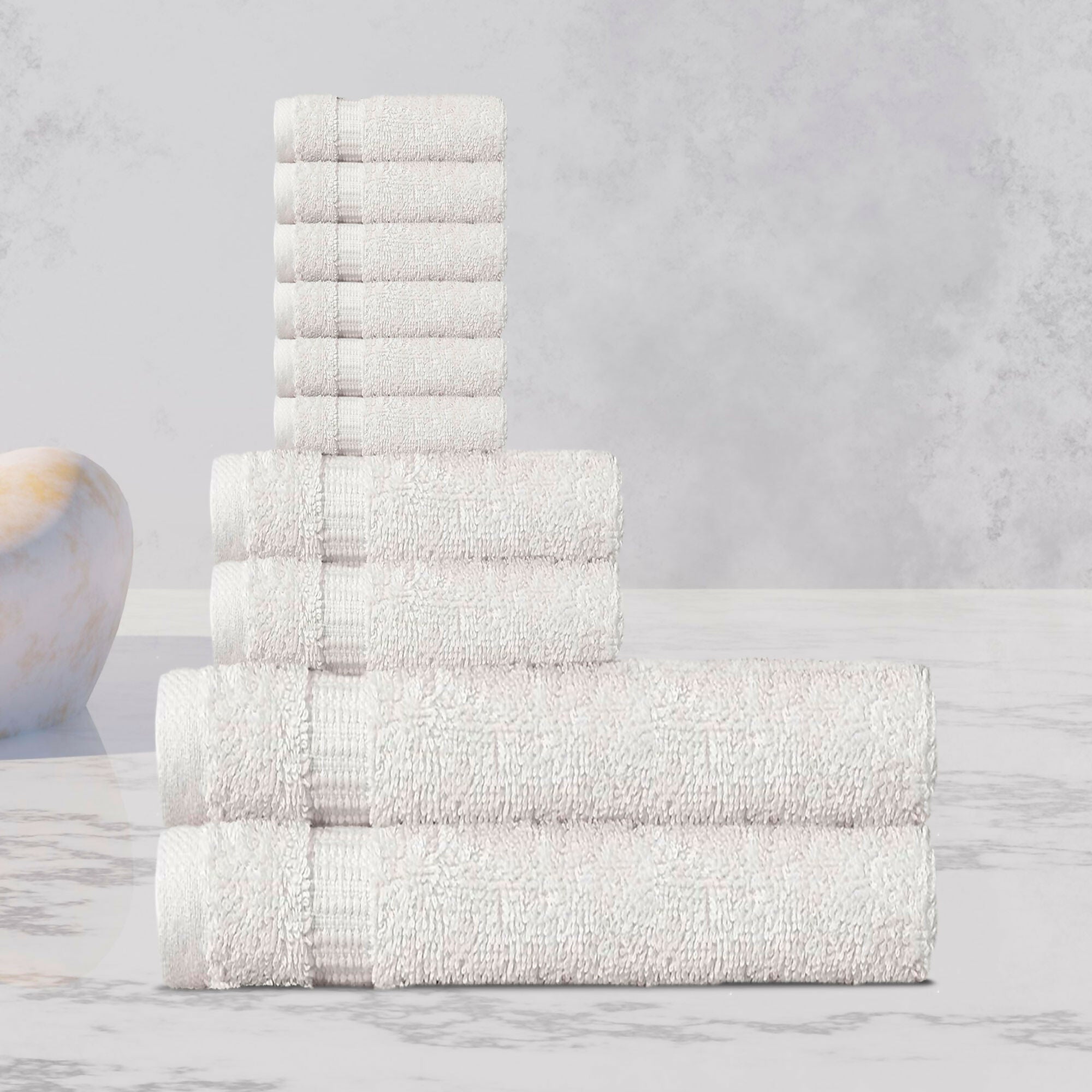 Wear Sierra Hamptons Luxury Turkish Towel Set 10-Piece, 100% Turkish Cotton, Quick Drying, High Absorbency, Ultra Soft Towels For Home and Spa - Wear Sierra