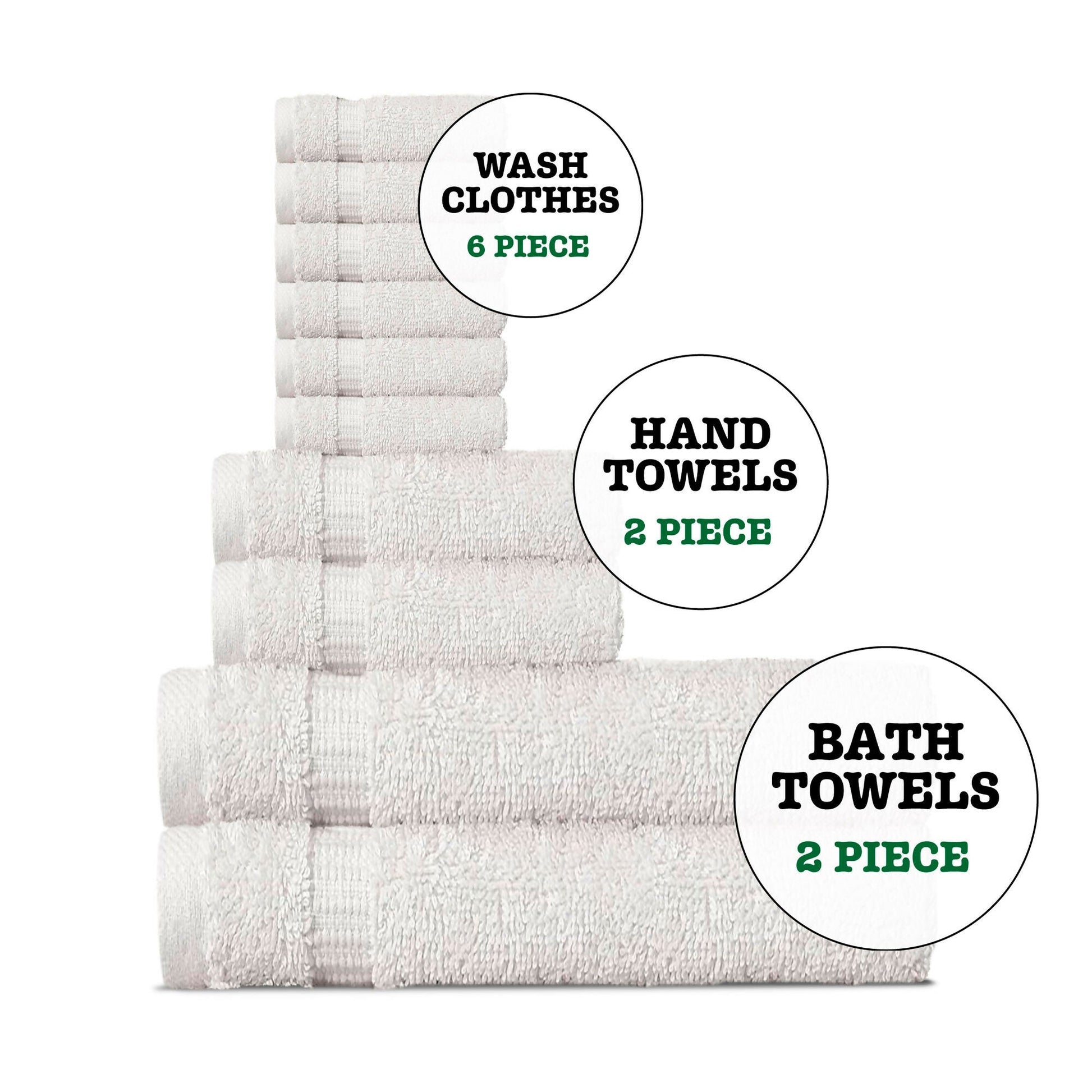 Wear Sierra Hamptons Luxury Turkish Towel Set 10-Piece, 100% Turkish Cotton, Quick Drying, High Absorbency, Ultra Soft Towels For Home and Spa - Wear Sierra