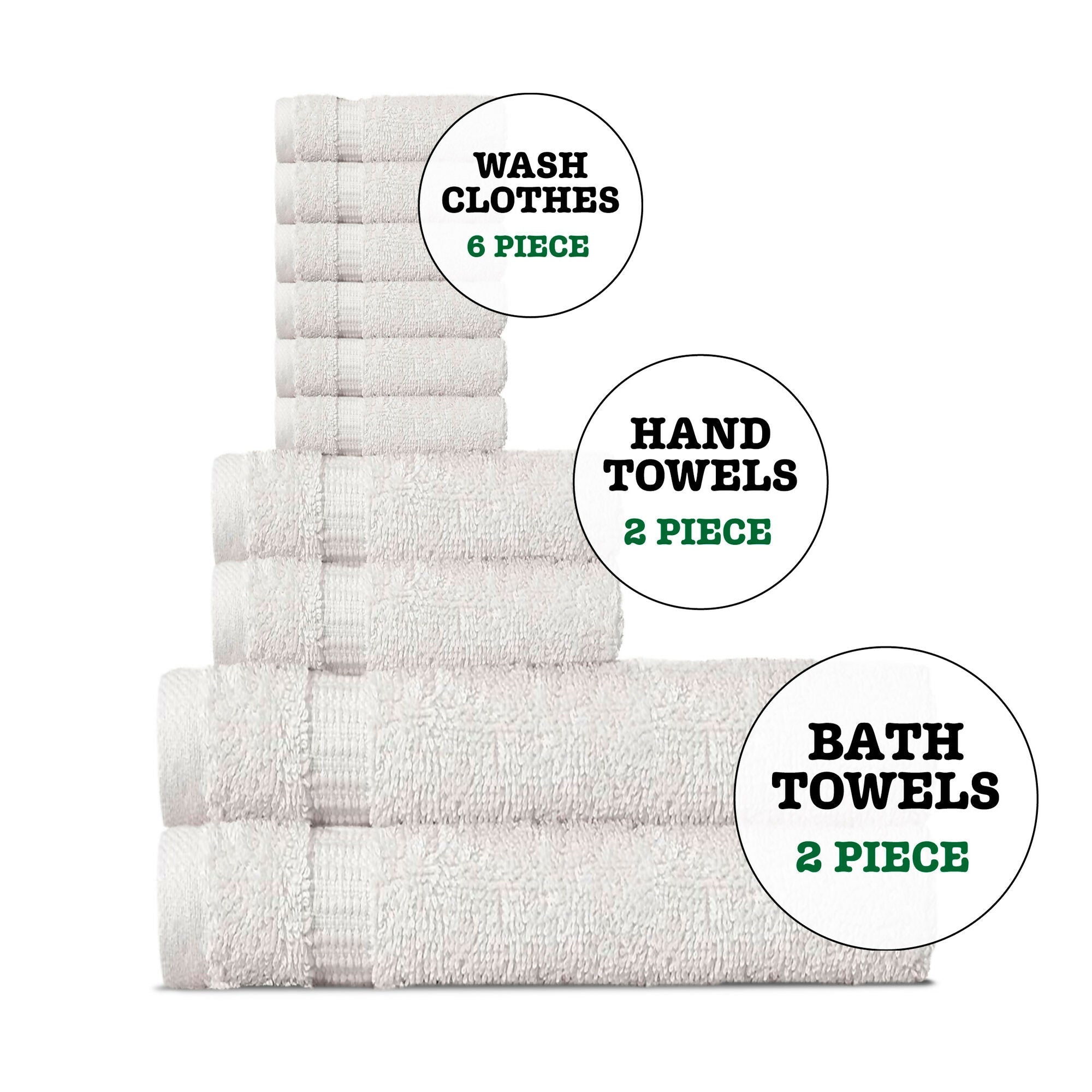 Wear Sierra Hamptons Luxury Turkish Towel Set 10-Piece, 100% Turkish Cotton, Quick Drying, High Absorbency, Ultra Soft Towels For Home and Spa - Wear Sierra