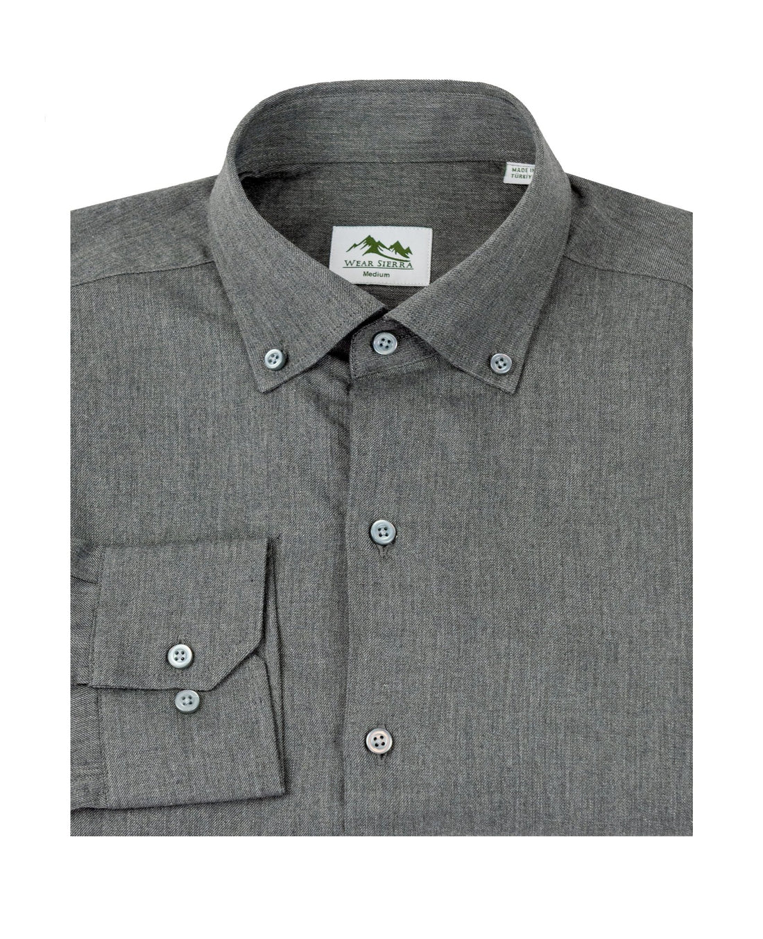 Wear Sierra Men's Turkish Cotton Long Sleeve Button Down Shirt, Classic Gray - Wear Sierra