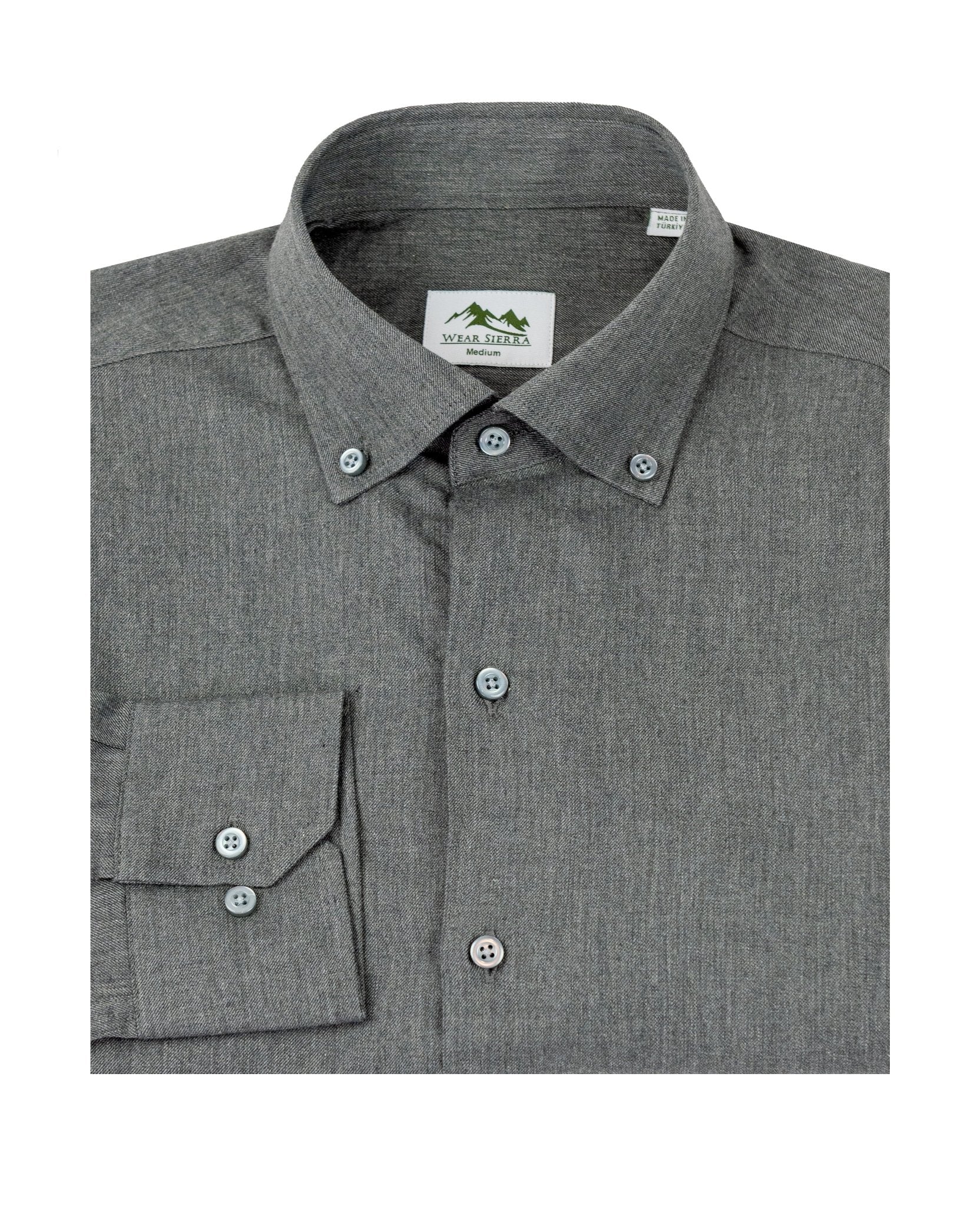 Wear Sierra Men's Turkish Cotton Long Sleeve Button Down Shirt, Classic Gray - Wear Sierra