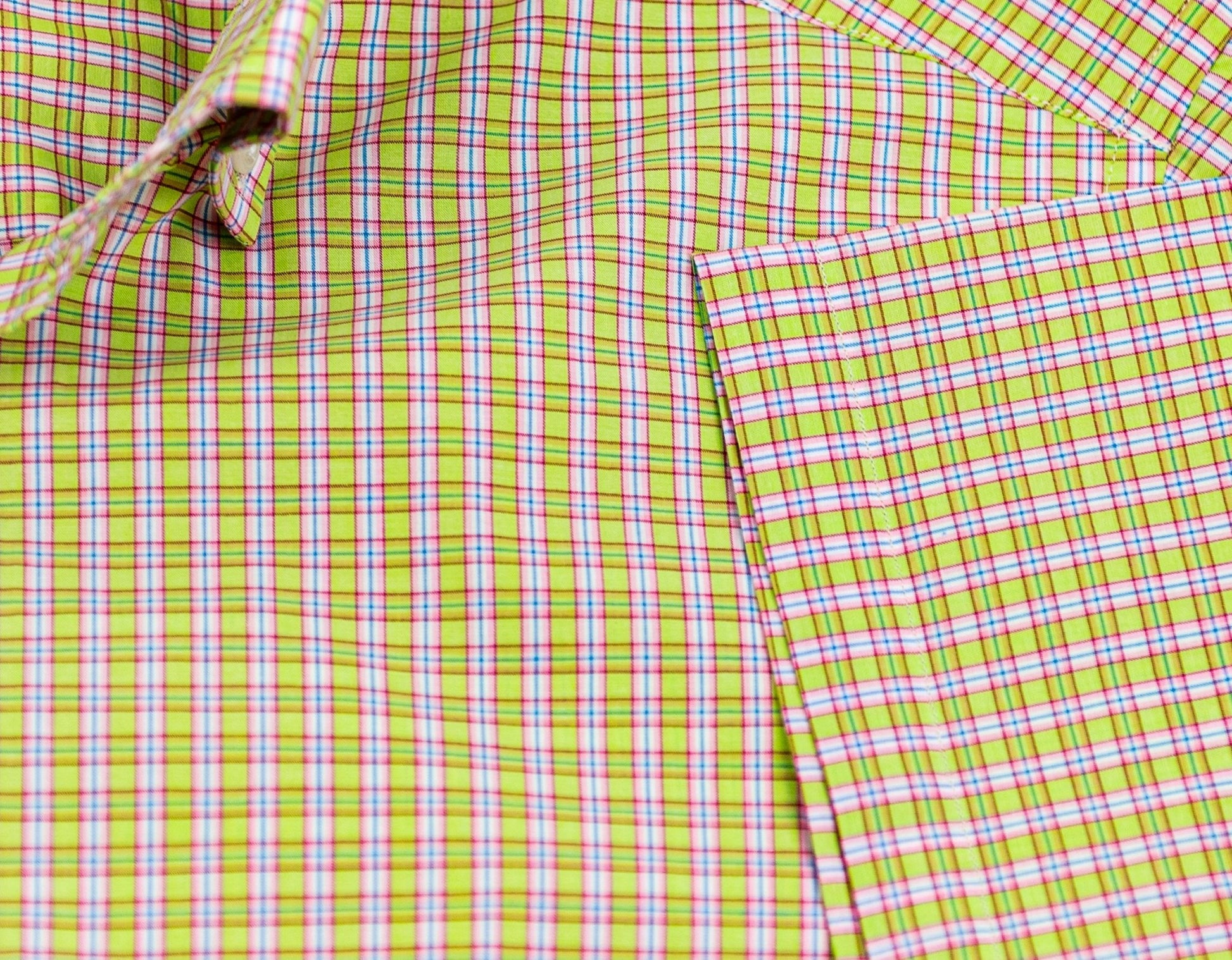 Wear Sierra Top Shelf Men's Cotton Button Down Short Sleeve Shirts Green Plaid - Wear Sierra