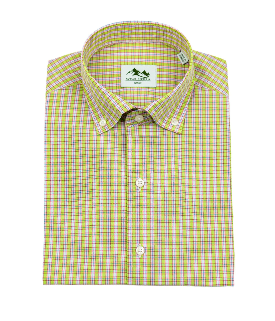 Wear Sierra Top Shelf Men's Cotton Button Down Short Sleeve Shirts Green Plaid - Wear Sierra