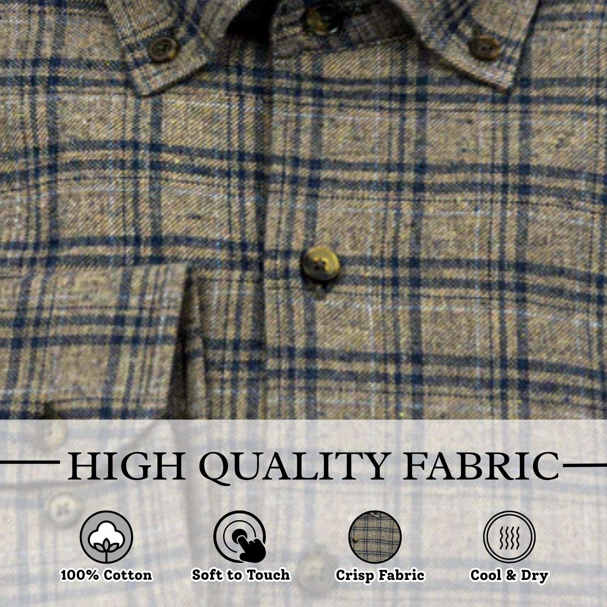 Wear Sierra Top Shelf Men's Cotton Long Sleeve Button Down Shirts in Brown Plaid - Wear Sierra