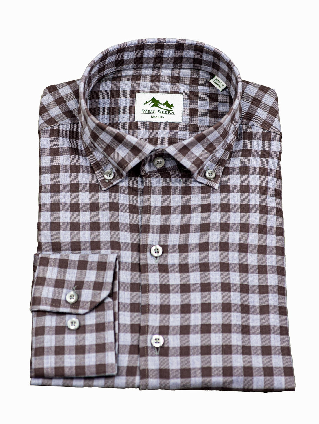 Wear Sierra Top Shelf Men's Cotton Long Sleeve Button Down Shirts in Gray Check - Wear Sierra