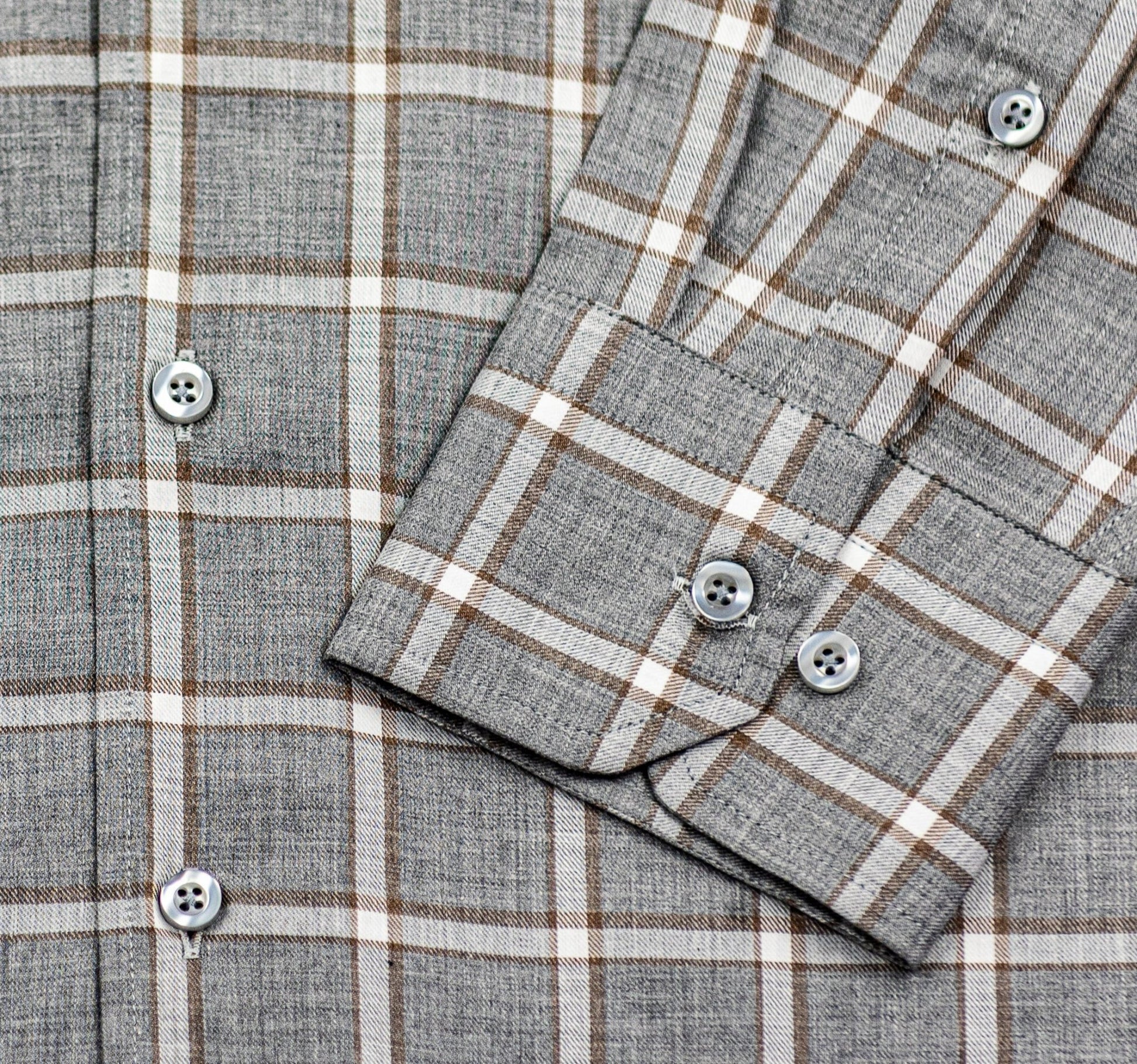 Wear Sierra Top Shelf Men's Cotton Long Sleeve Button Down Shirts in Gray Plaid - Wear Sierra