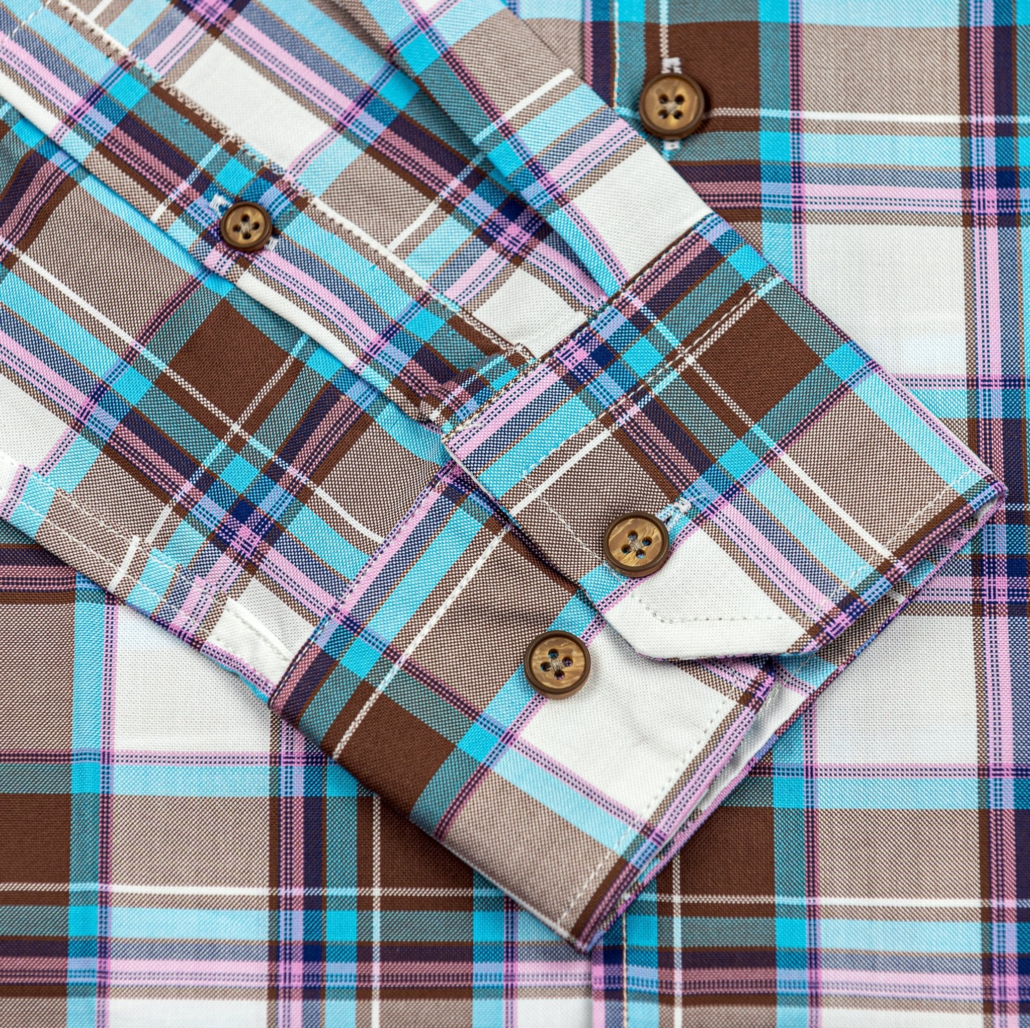 Wear Sierra Top Shelf Men's Cotton Long Sleeve Button Down Shirts in White Plaid - Wear Sierra