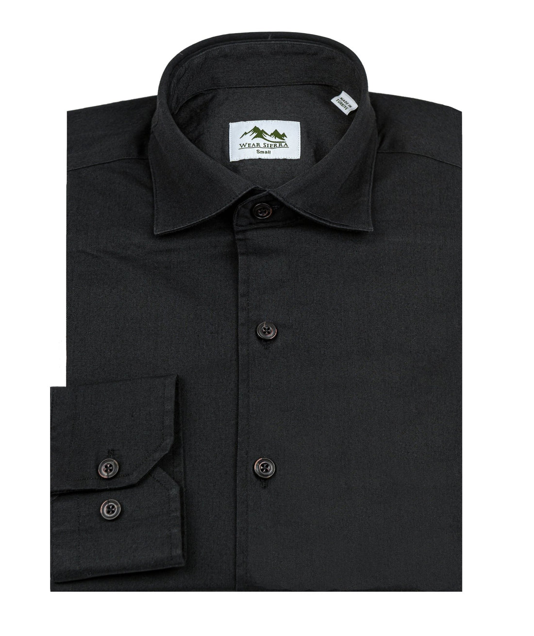 Wear Sierra Top Shelf Men's Cotton Long Sleeve Button Up Shirts in Black - Wear Sierra