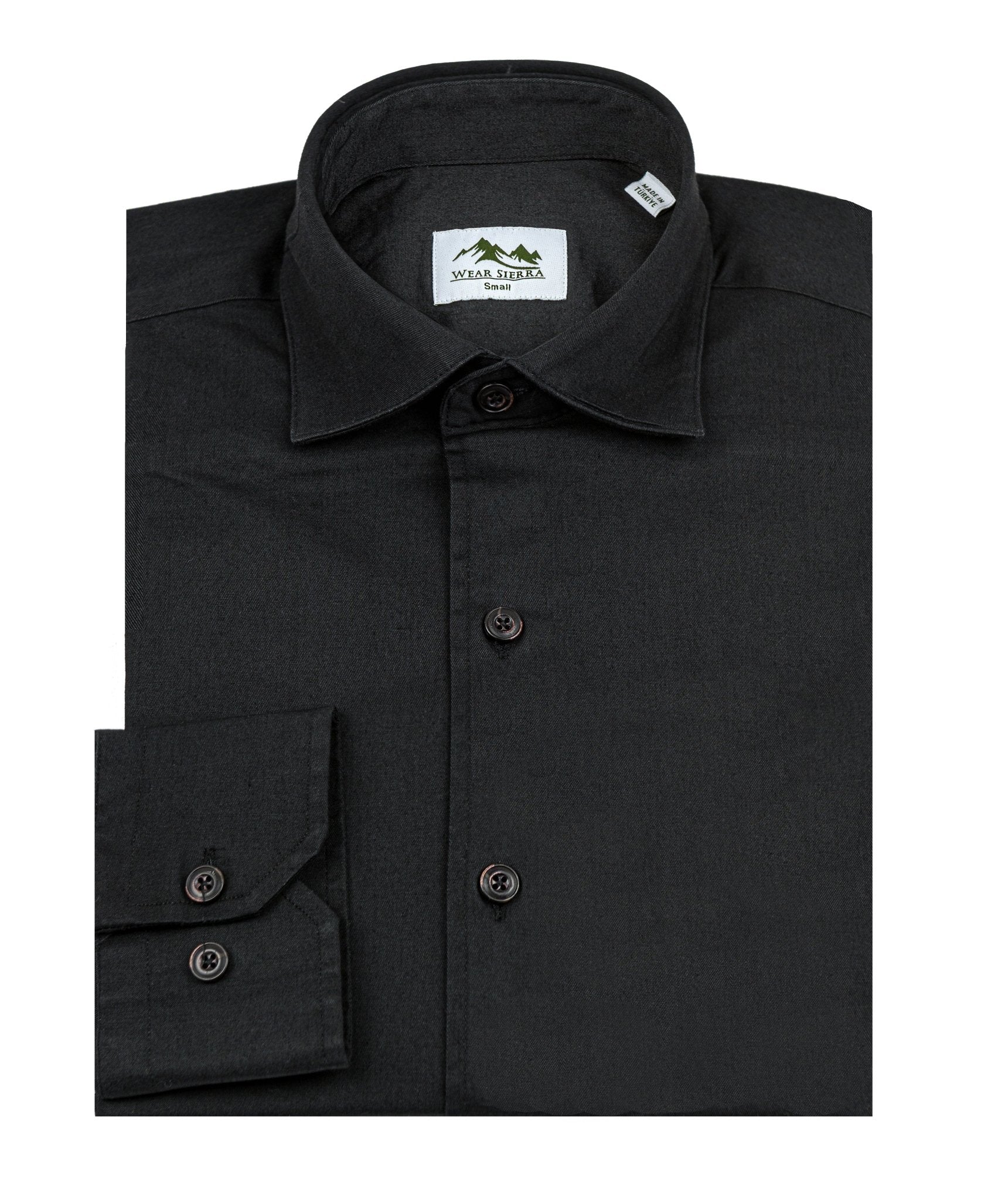 Wear Sierra Top Shelf Men's Cotton Long Sleeve Button Up Shirts in Black - Wear Sierra
