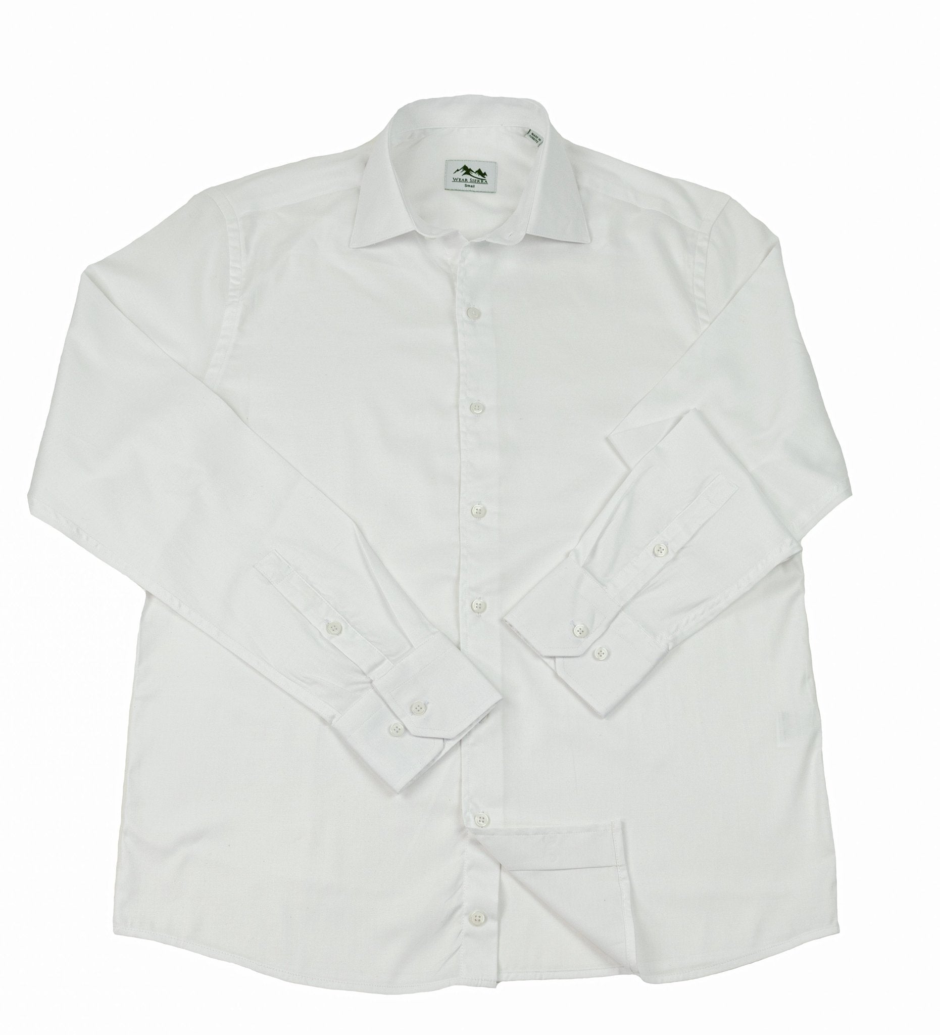 Wear Sierra Top Shelf Men's Cotton Long Sleeve Button Up Shirts in Classic White - Wear Sierra