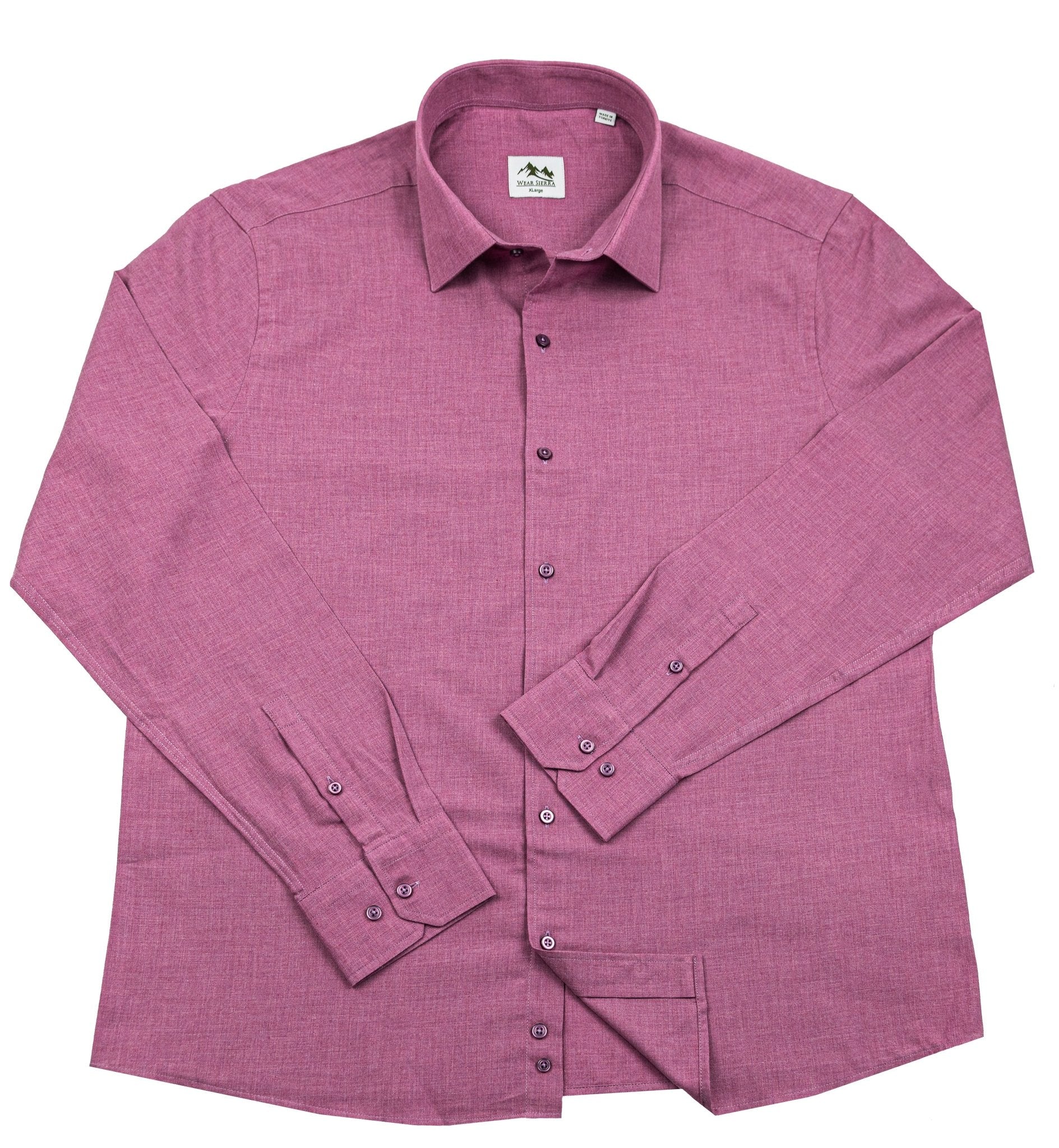 Wear Sierra Top Shelf Men's Cotton Long Sleeve Button Up Shirts in Pink - Wear Sierra
