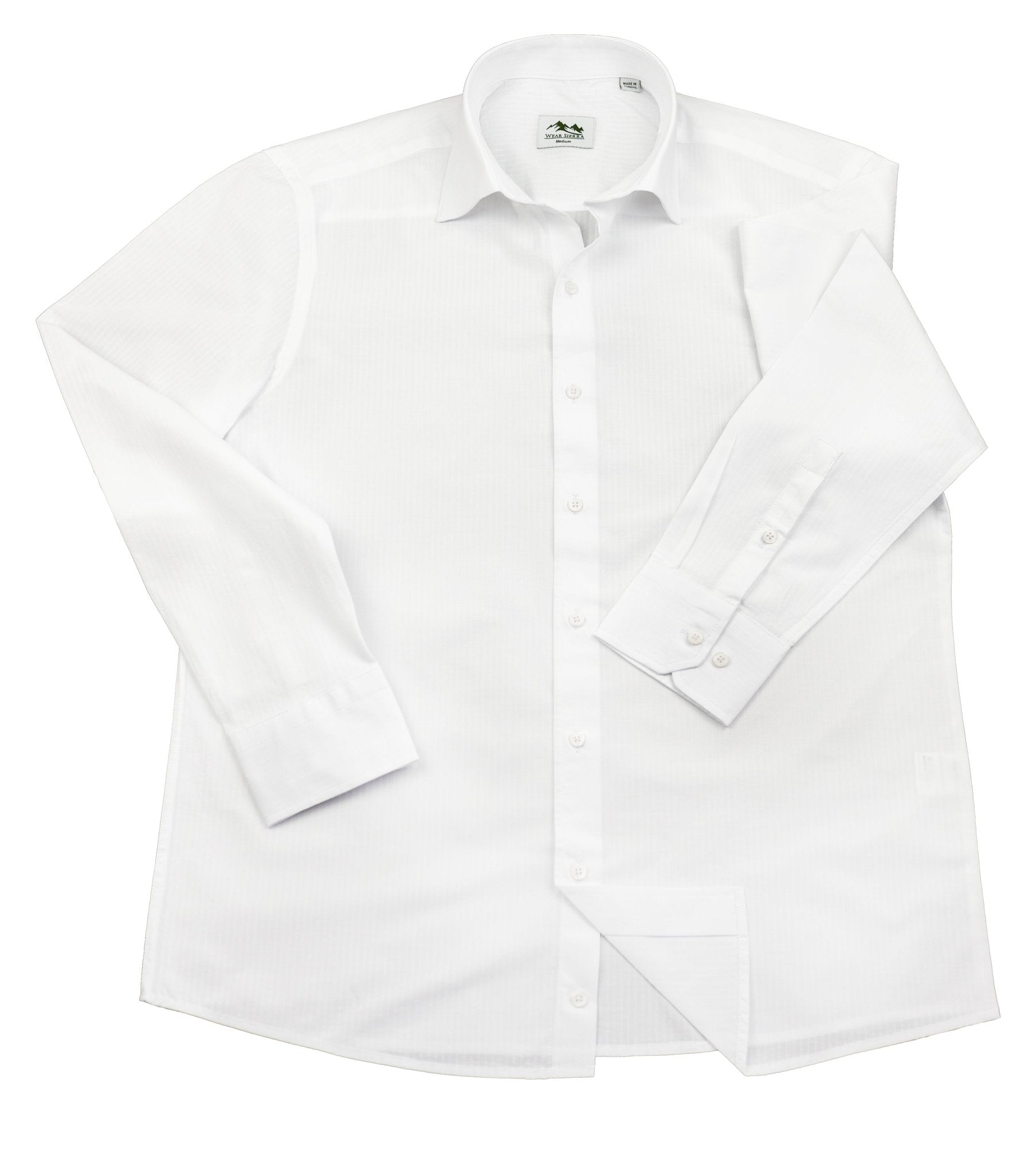 Wear Sierra Top Shelf Men's Cotton Long Sleeve Button Up Shirts in White - Wear Sierra