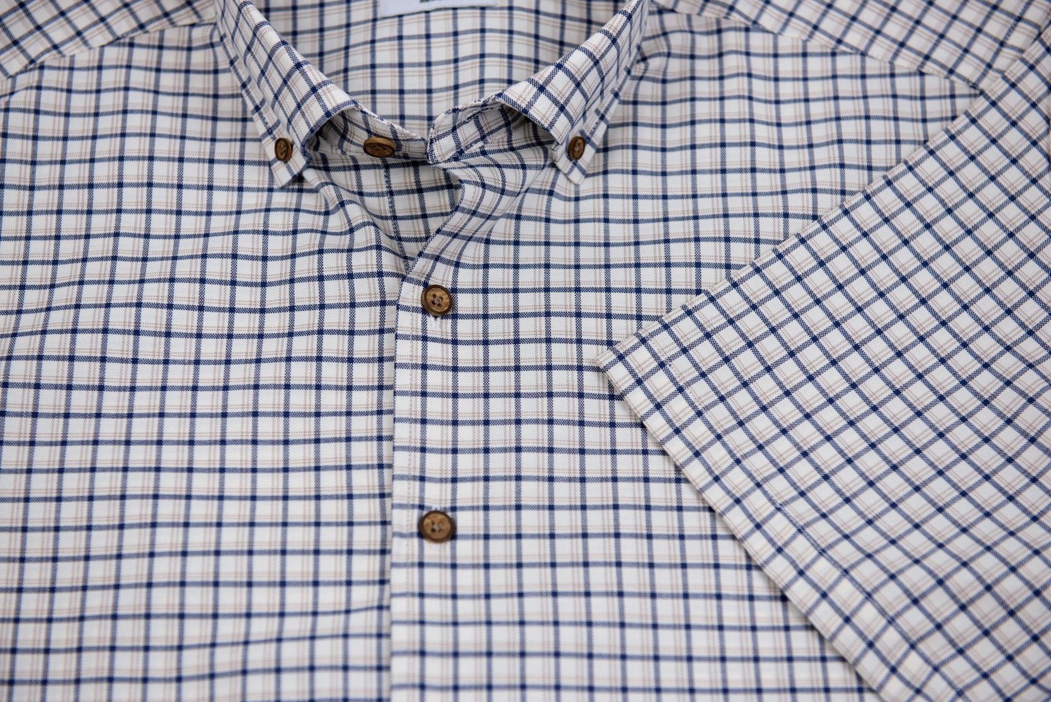 Wear Sierra Top Shelf Men's Cotton Short Sleeve Button Down Shirts in Brown Plaid - Wear Sierra